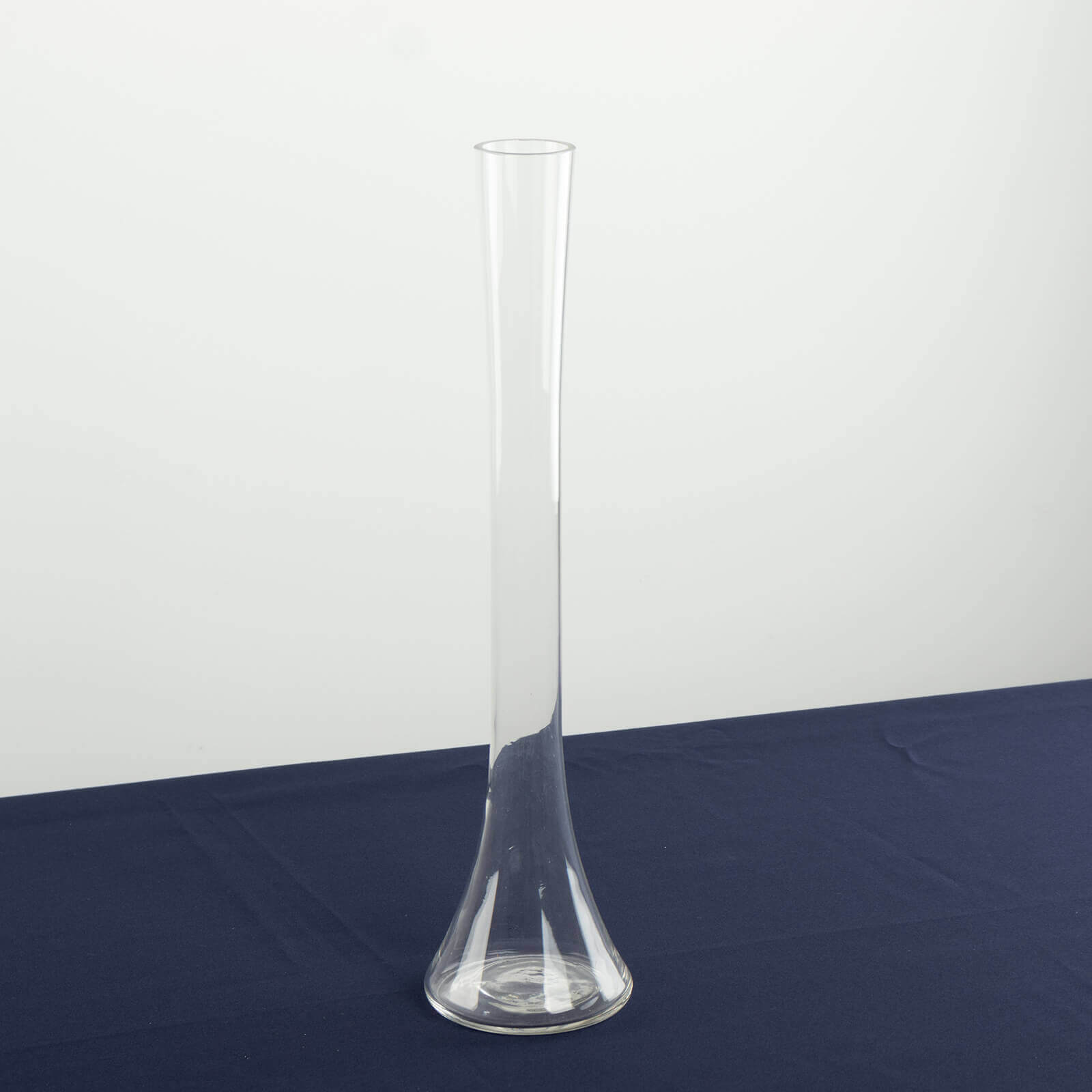 6-Pack Glass Eiffel Tower Vases Clear with Round Base - Tall Skinny Flower Bud Wedding Centerpieces 16"