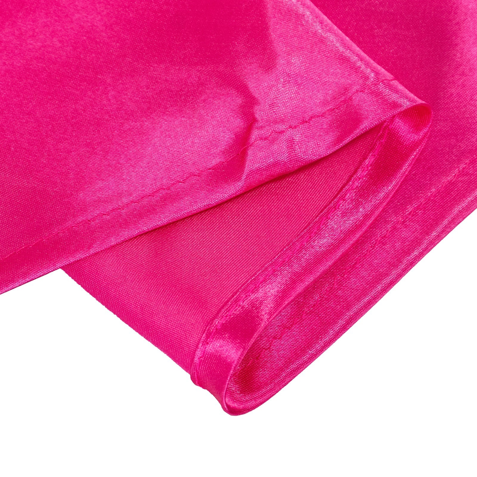 Satin 132" Round Tablecloth Fuchsia - Stylish Seamless Table Cover