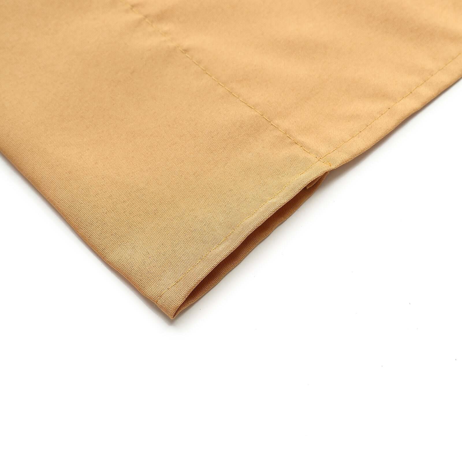 2 Pack Gold Polyester Event Curtain Drapes, 10ftx8ft Backdrop Event Panels With Rod Pockets 130 GSM