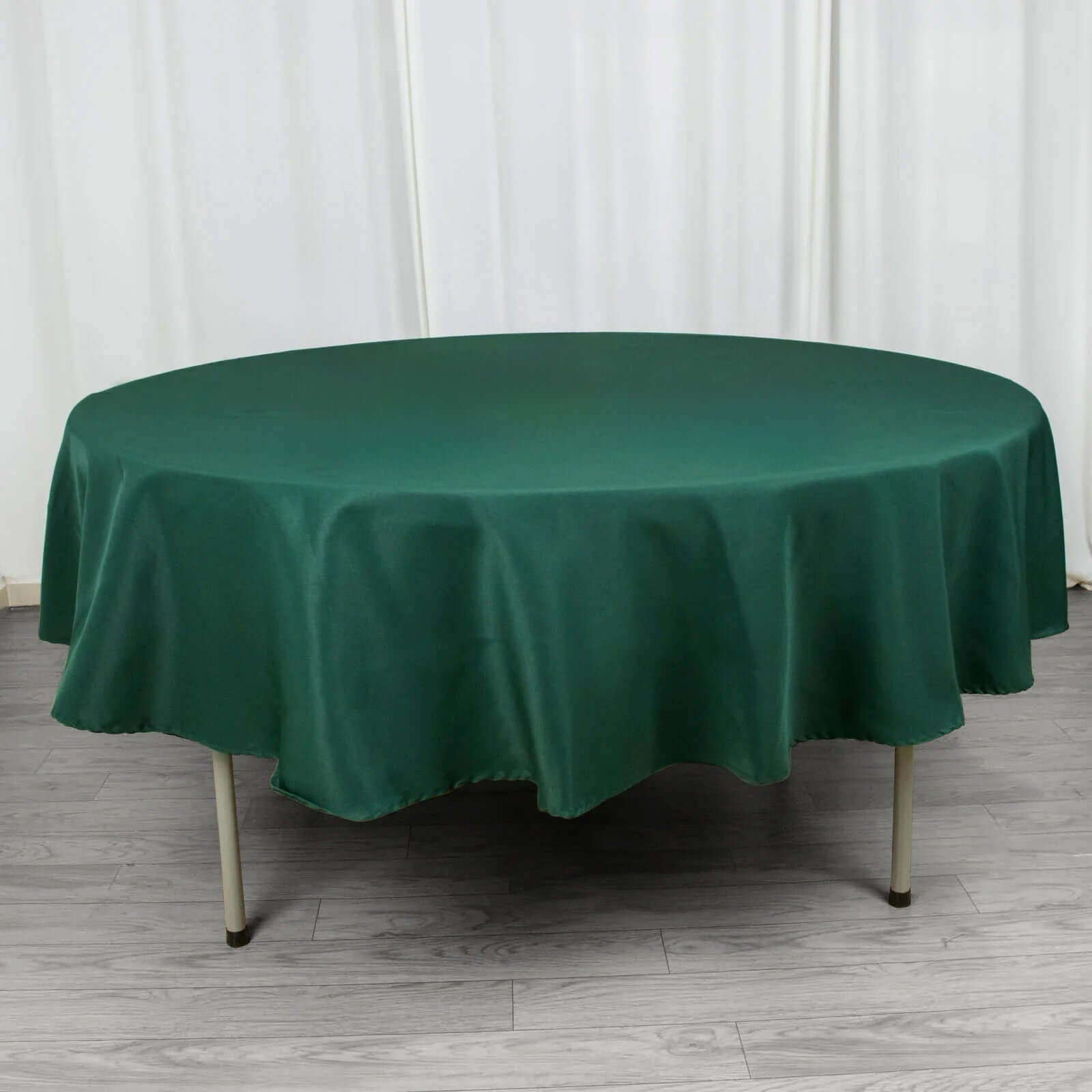Premium Polyester 90" Round Tablecloth Hunter Emerald Green - Stain and Wrinkle-Resistant Design with 220GSM Thickness Table Cover