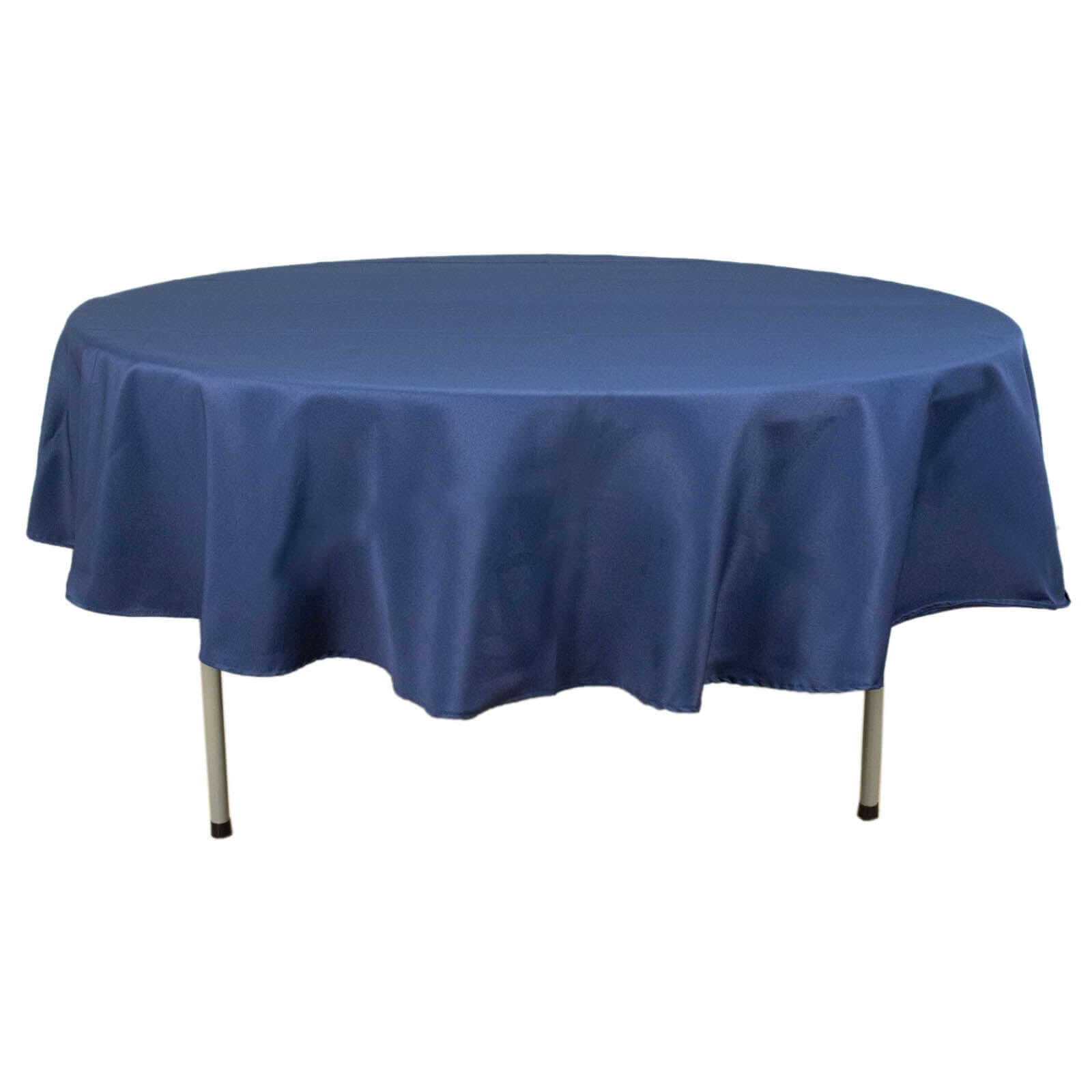 Premium Polyester 90" Round Tablecloth Navy Blue - Stain and Wrinkle-Resistant Design with 220GSM Thickness Table Cover