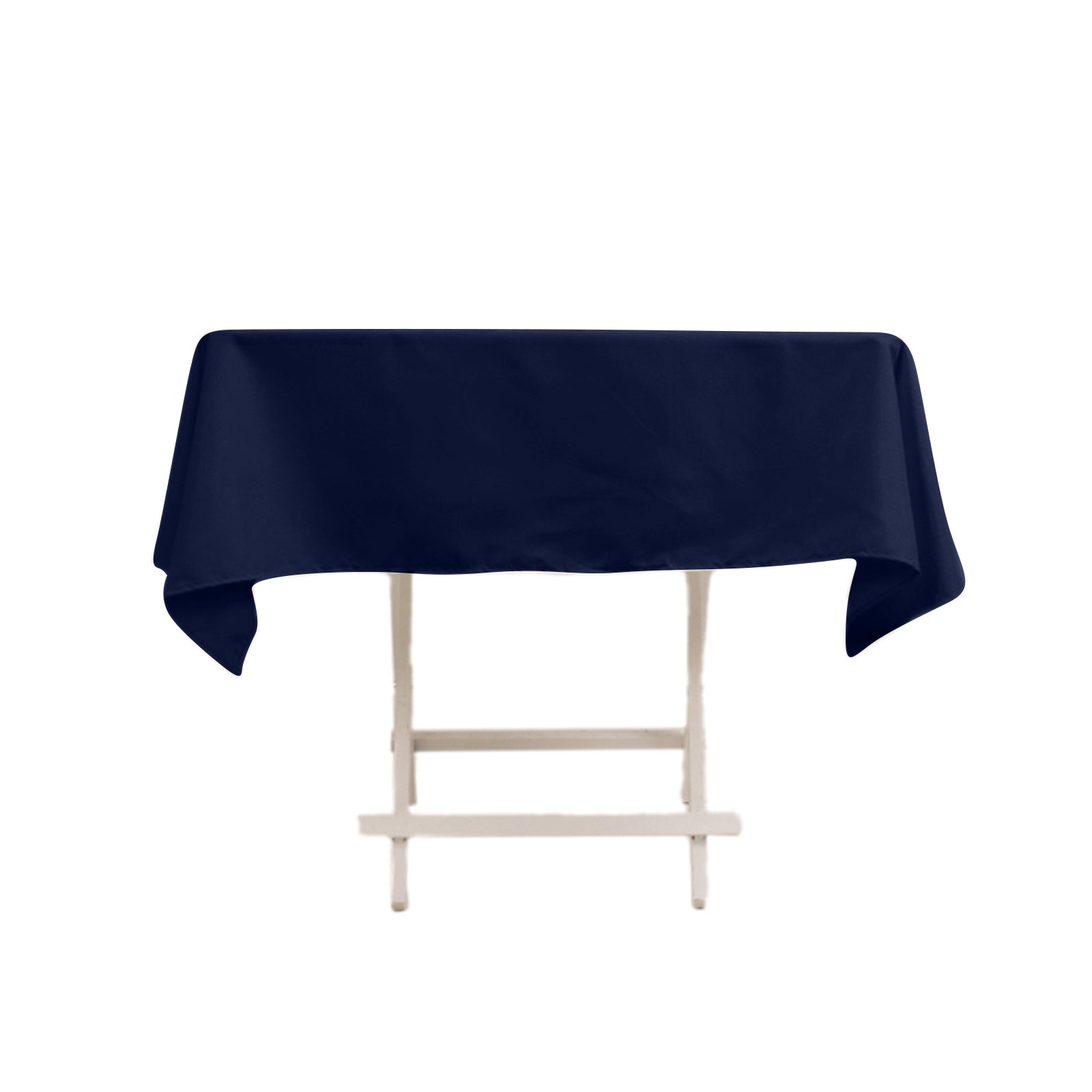 Cotton Blend 54"x54" Square Tablecloth Navy Blue - Wrinkle-Resistant Table Cover