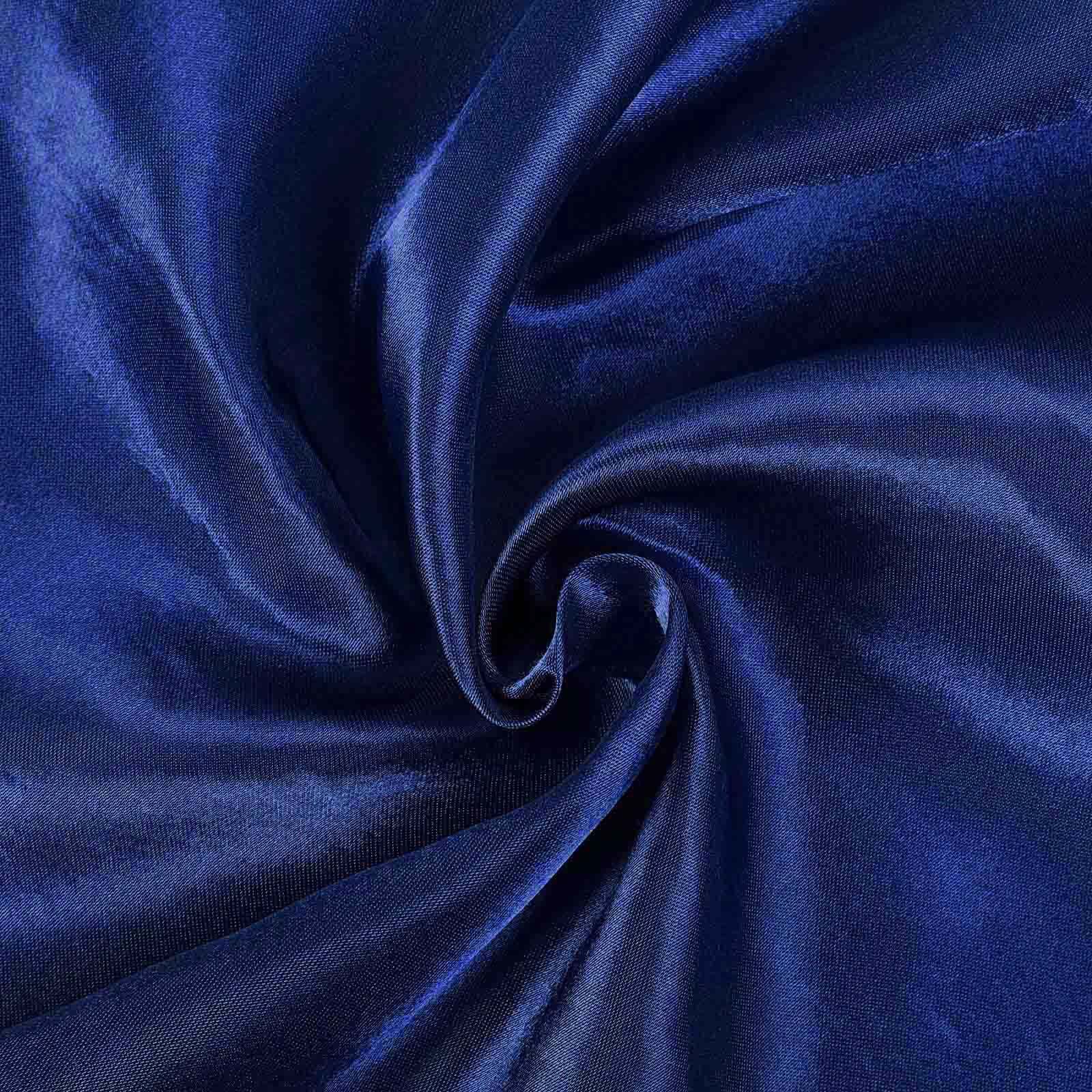 Satin 108" Round Tablecloth Navy Blue - Smooth and Lustrous Table Cover