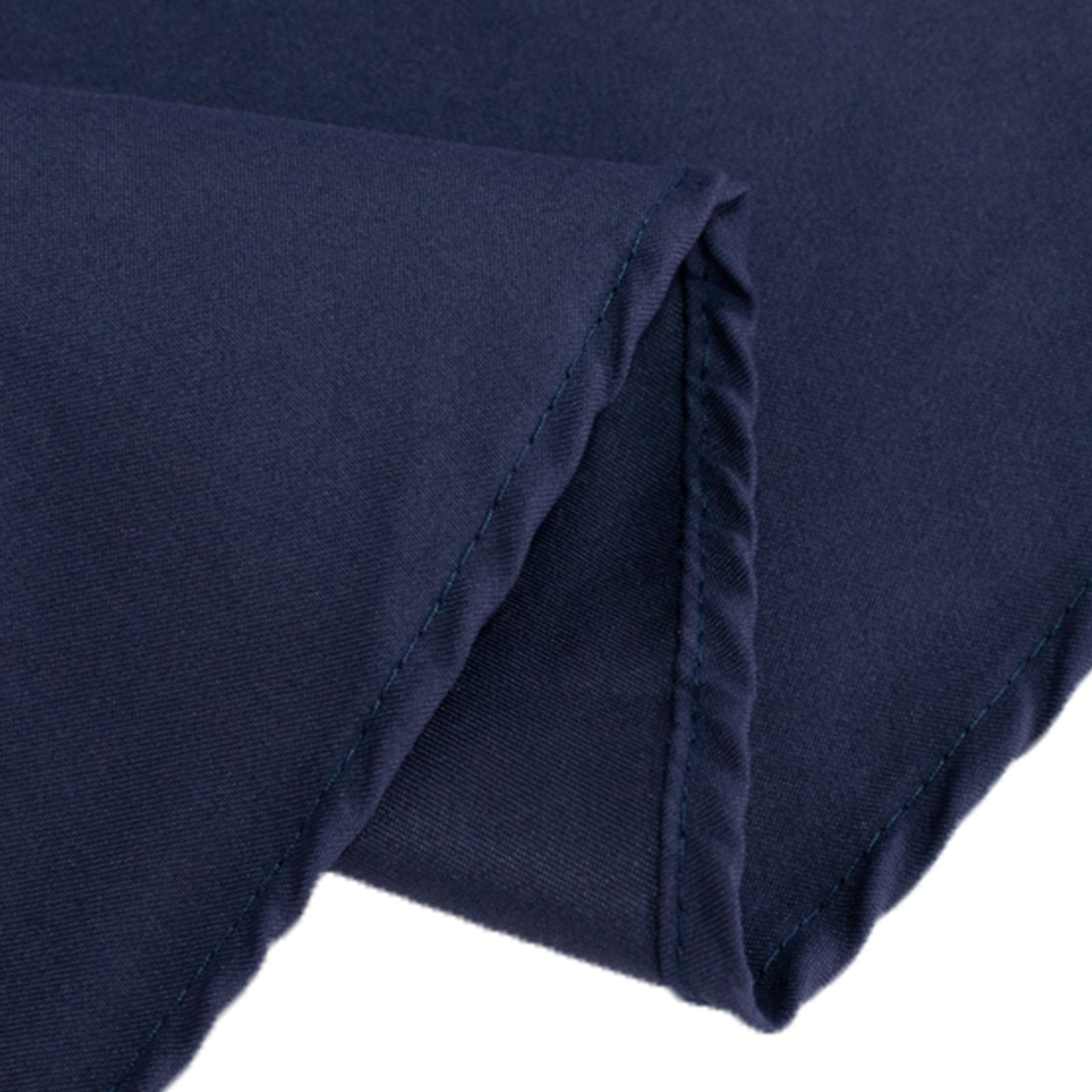 Cotton Blend 90" Round Tablecloth Navy Blue - Wrinkle-Resistant Table Cover
