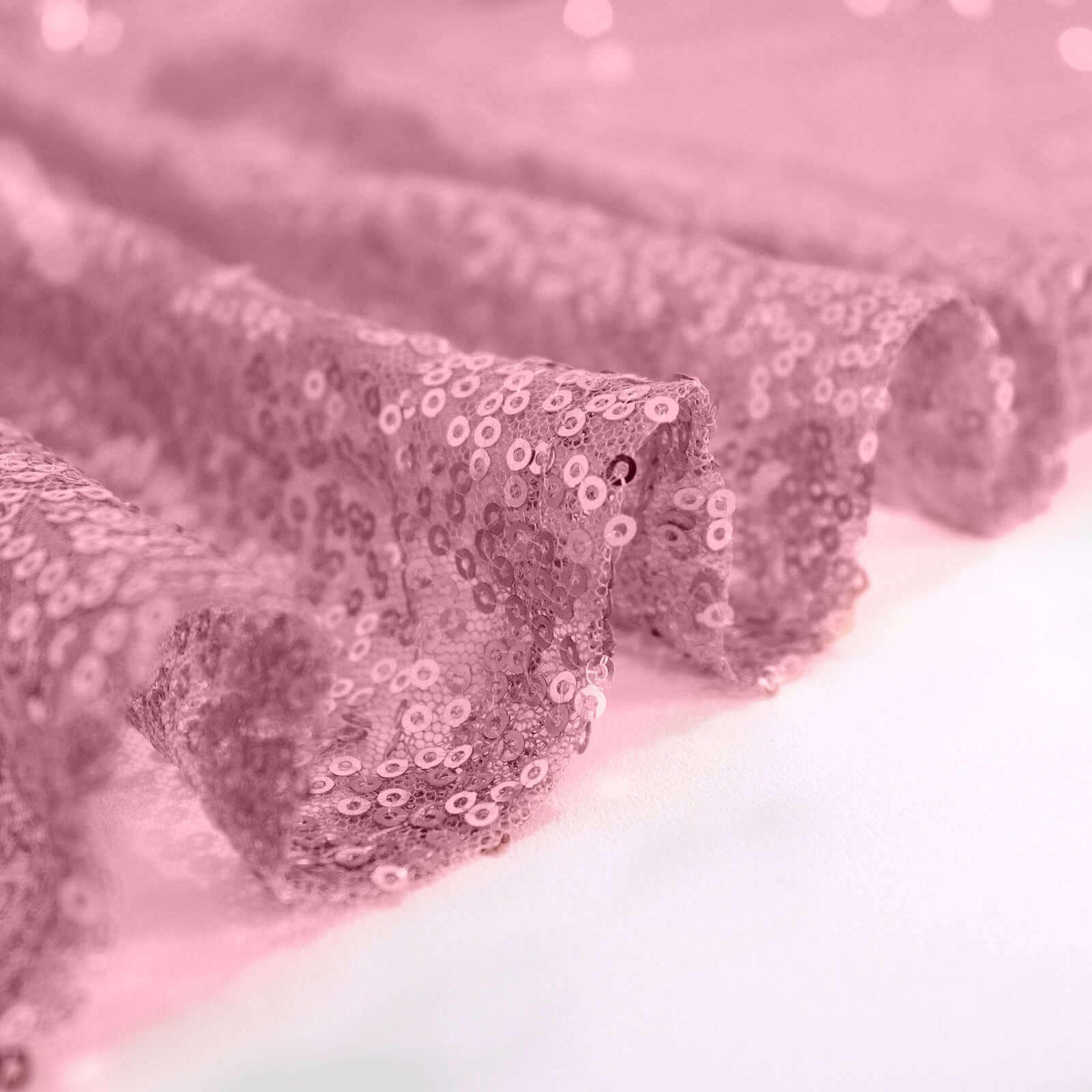 Sequin 120" Round Tablecloth Pink - Seamless Glittering Table Cover