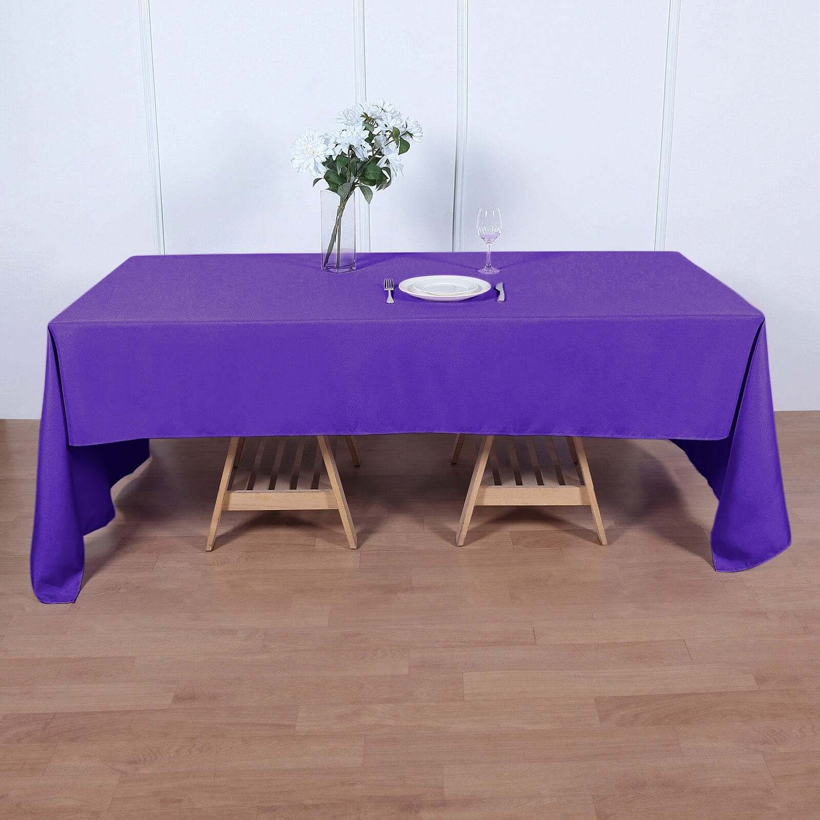 Polyester 60"x126" Rectangle Tablecloth Purple - Wrinkle-Resistant Table Cover
