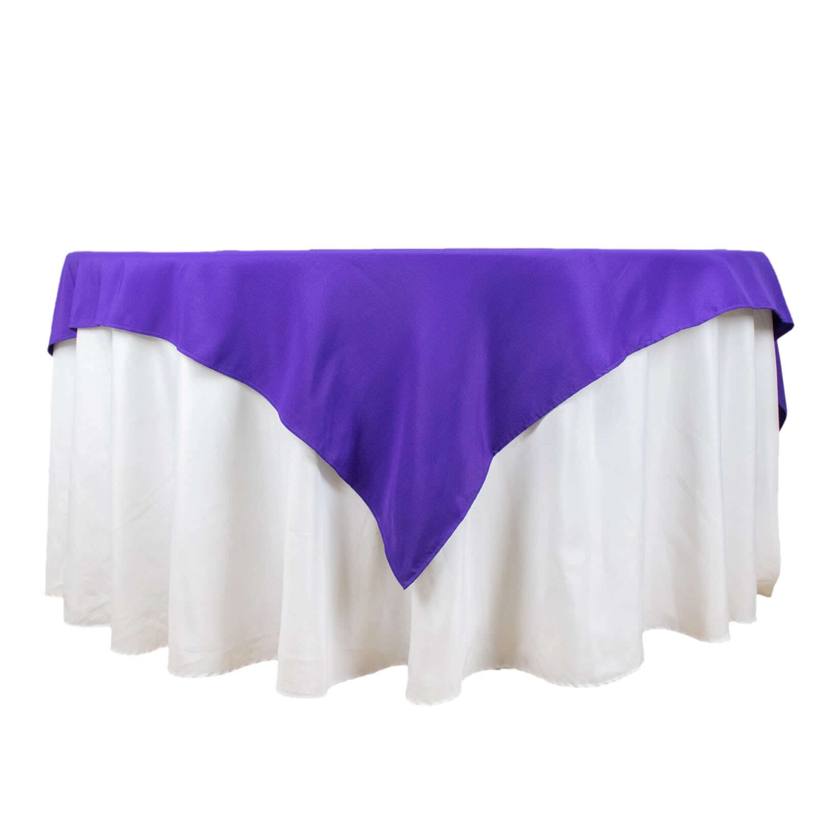 Premium Polyester 70"x70" Table Overlay Square Tablecloth Purple 220GSM Wrinkle-Resistant Table Cover