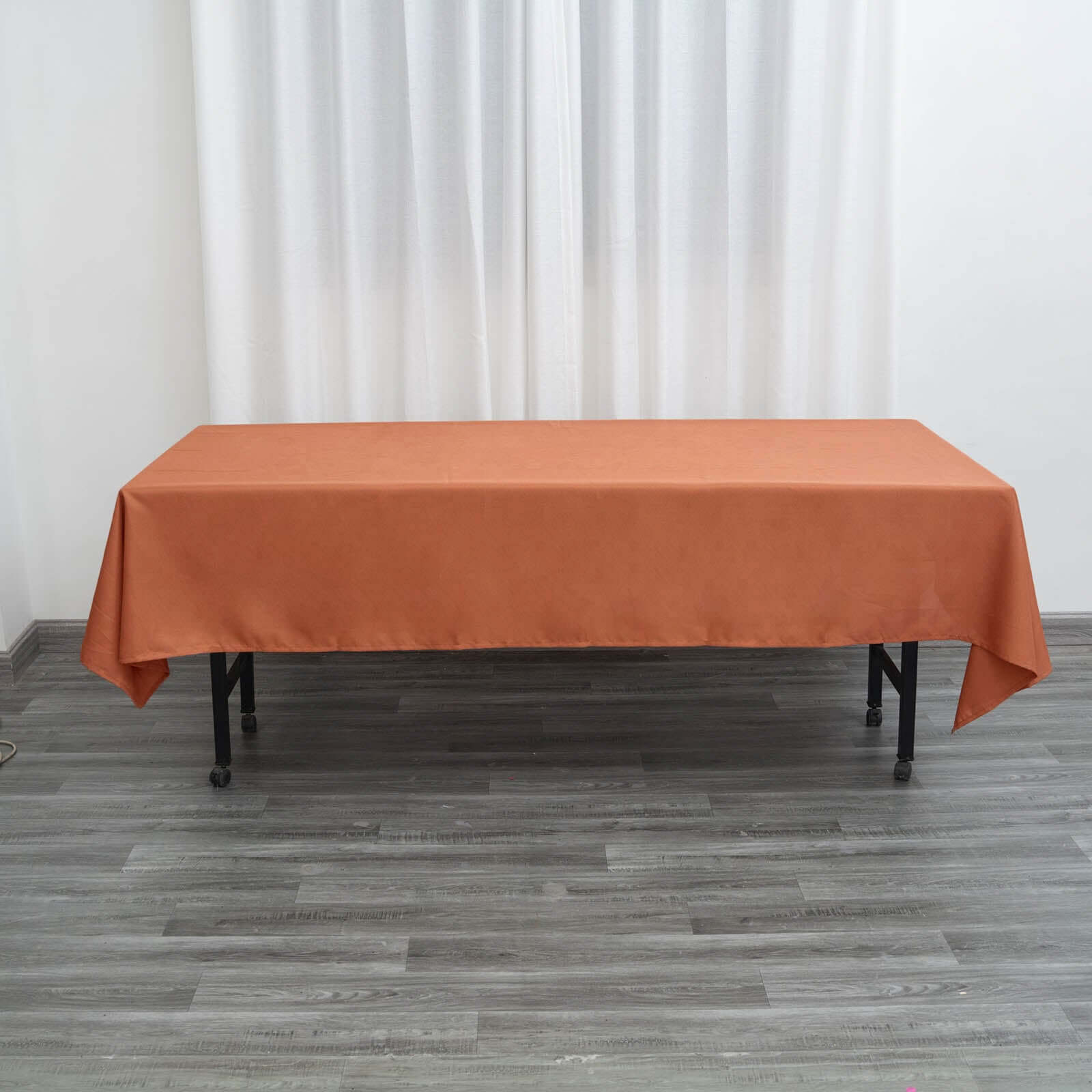 Polyester 60"x102" Rectangle Tablecloth Terracotta (Rust) - Durable Table Cover
