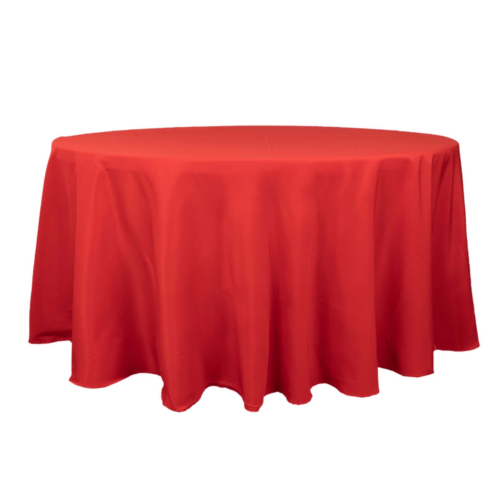 Premium Polyester 120" Round Tablecloth Red - Seamless 220GSM Wrinkle-Resistant Table Cover