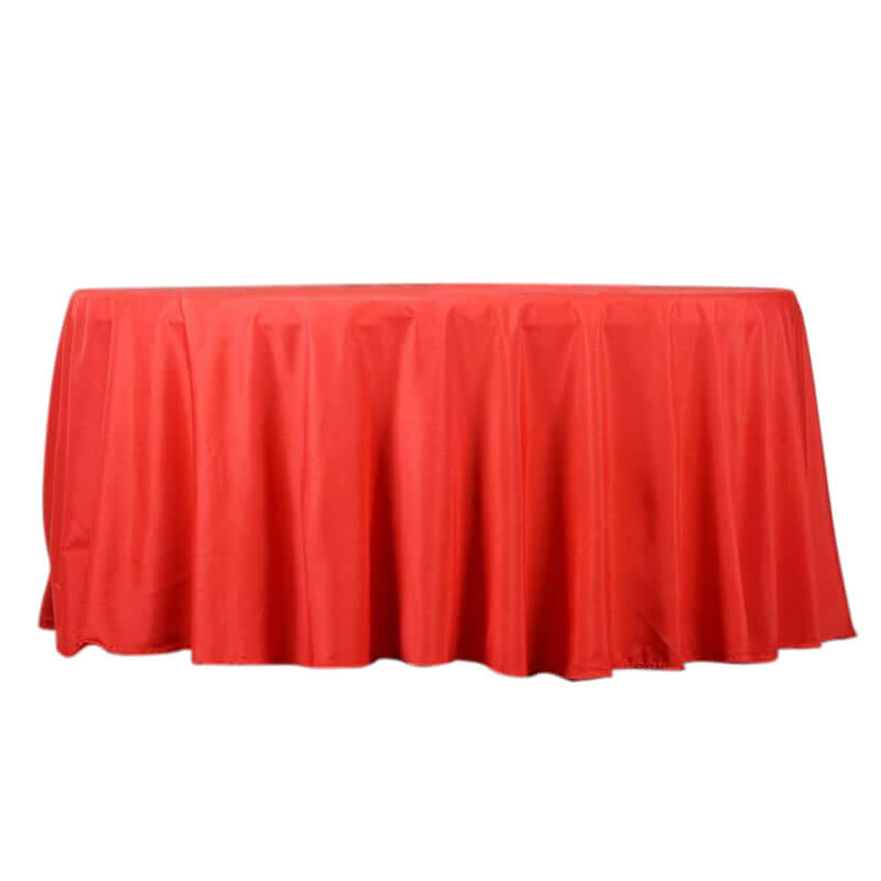 Polyester 132" Round Tablecloth Red - Seamless Chic Table Cover