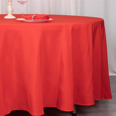 Premium Polyester 108" Round Tablecloth Red - Wrinkle-Resistant 220GSM Table Cover