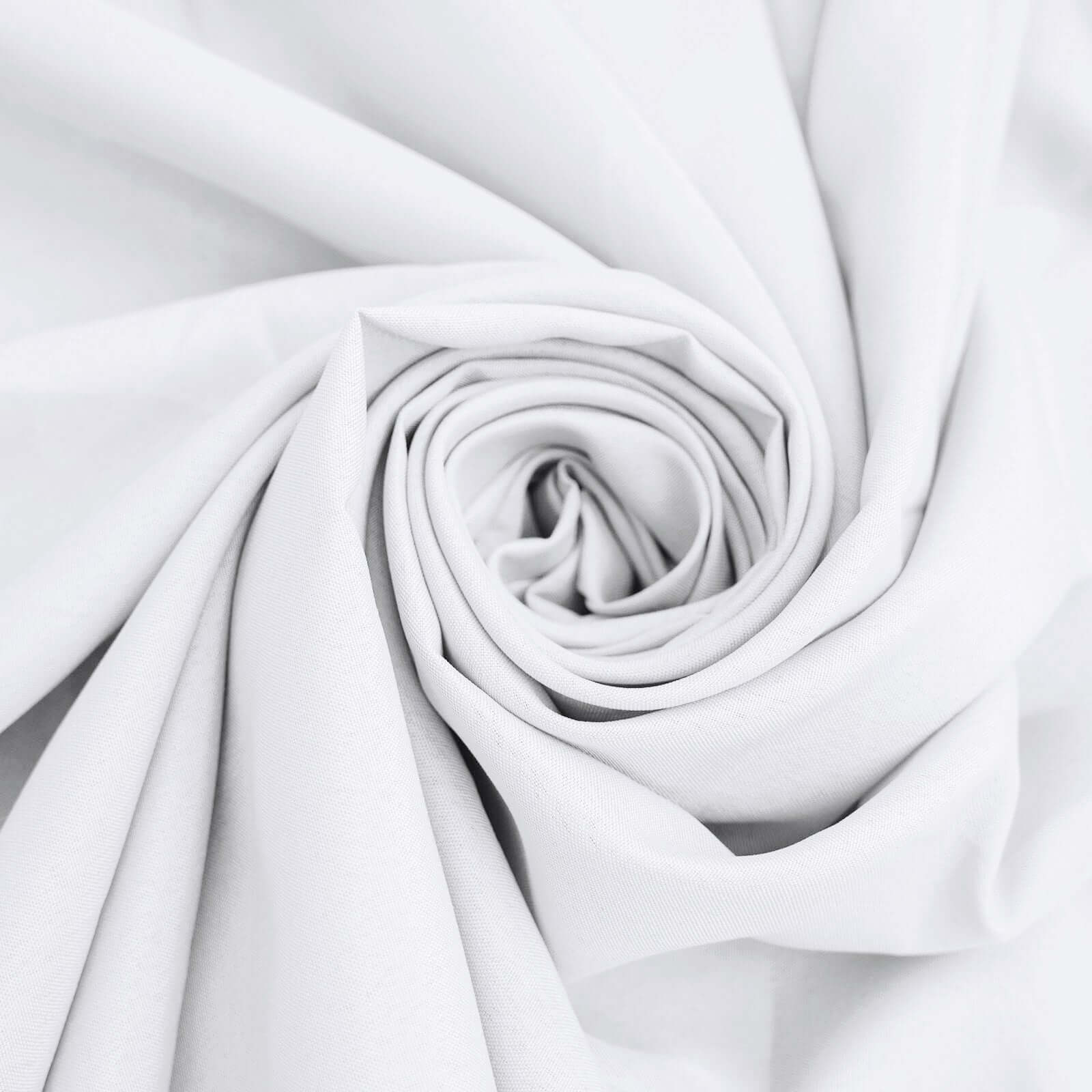 Polyester 120" Round Tablecloth White - Seamless Wrinkle-Resistant Design for Weddings