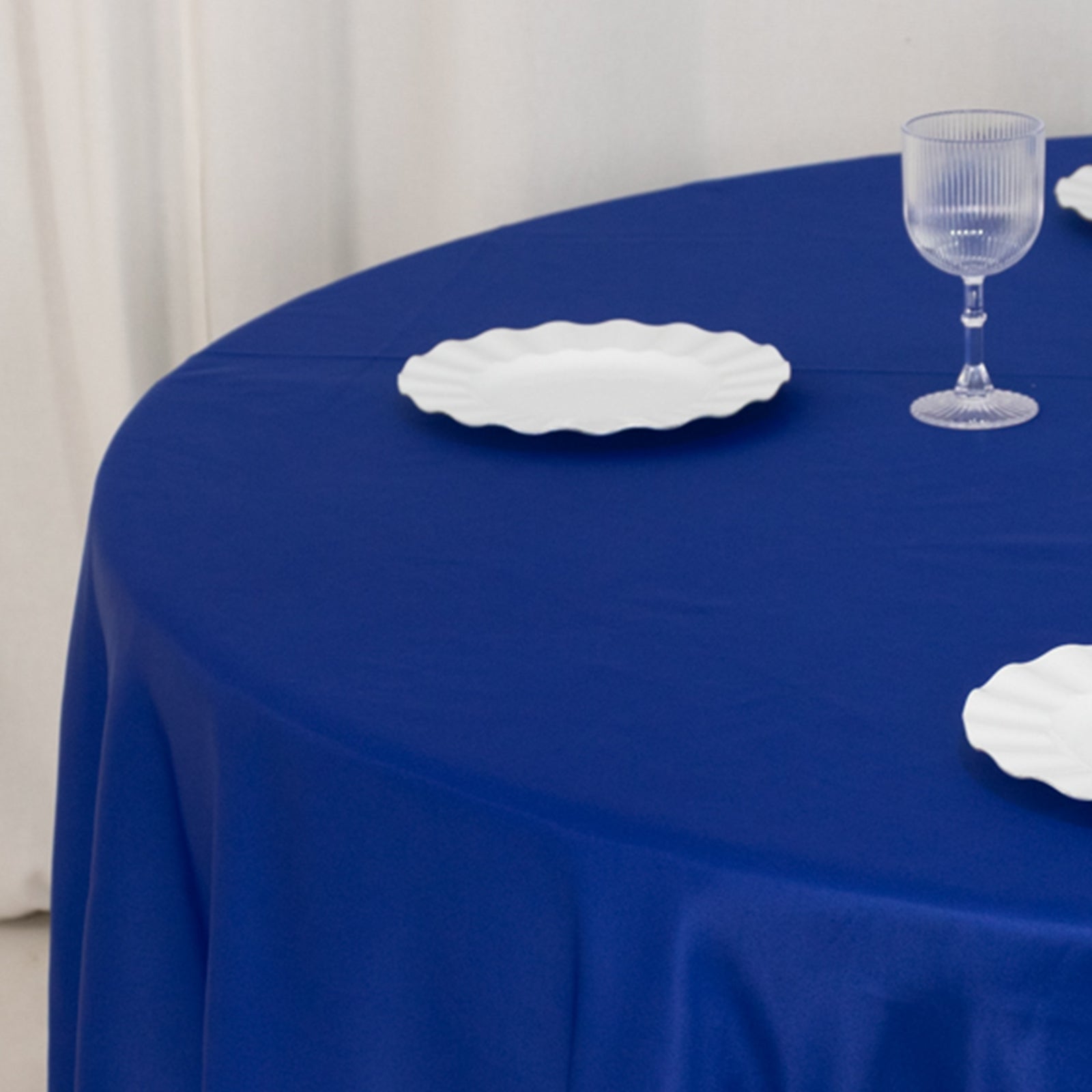 Lamour Satin 108" Round Tablecloth Royal Blue - Durable & Silk-Like Table Cover