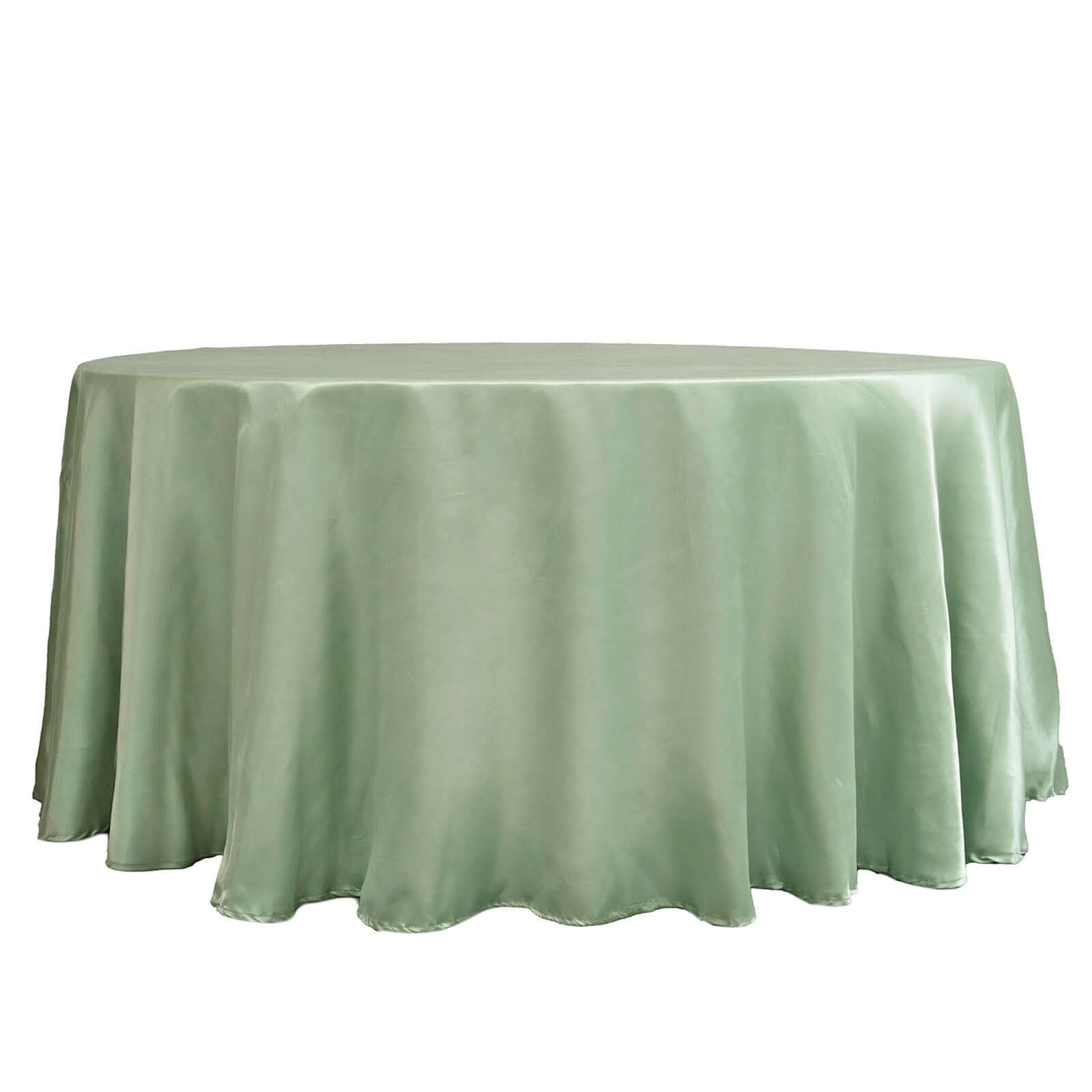 Satin 120" Round Tablecloth Sage Green - Stylish Seamless Table Cover