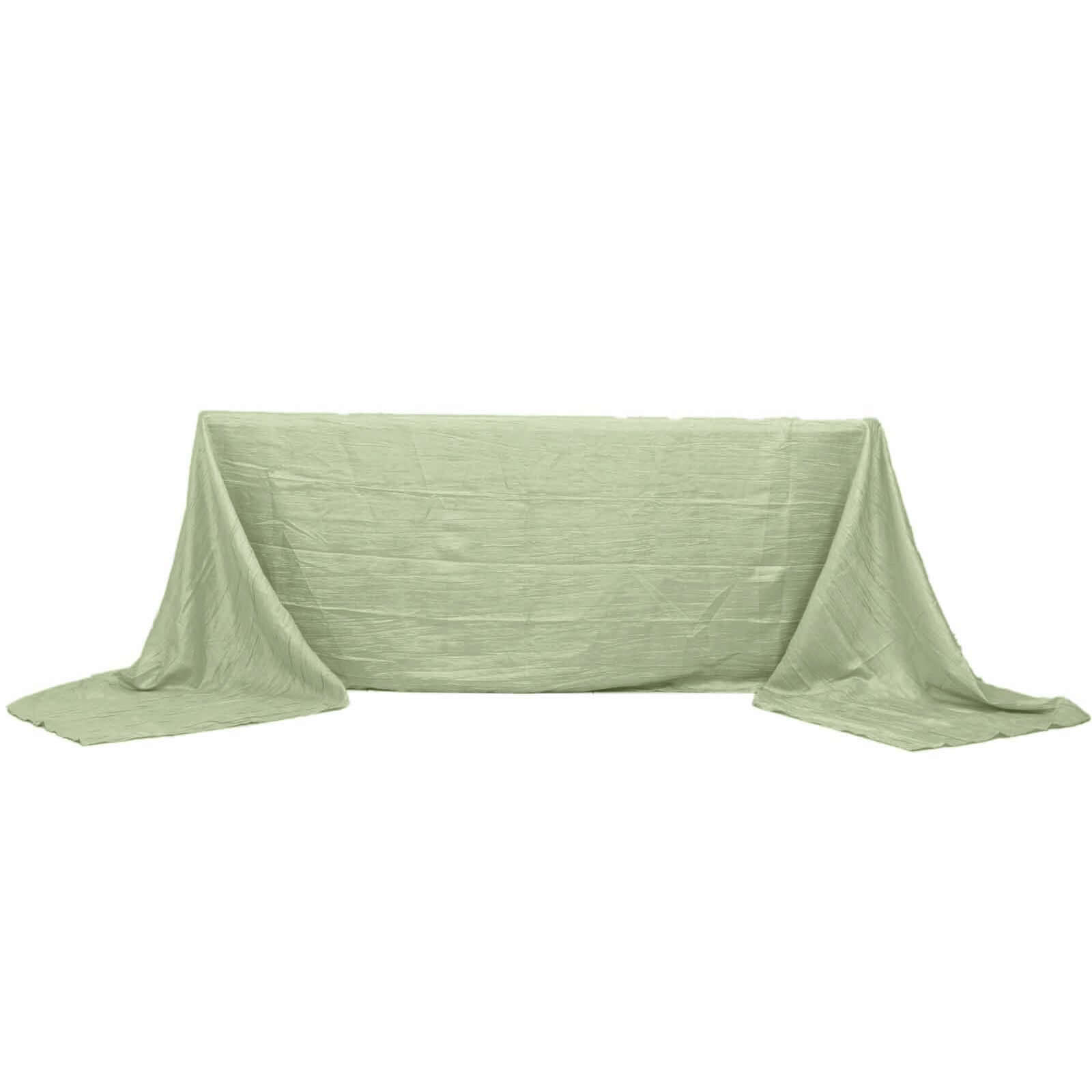 Taffeta 90"x156" Rectangle Tablecloth Sage Green - Accordion Crinkle Seamless Table Cover