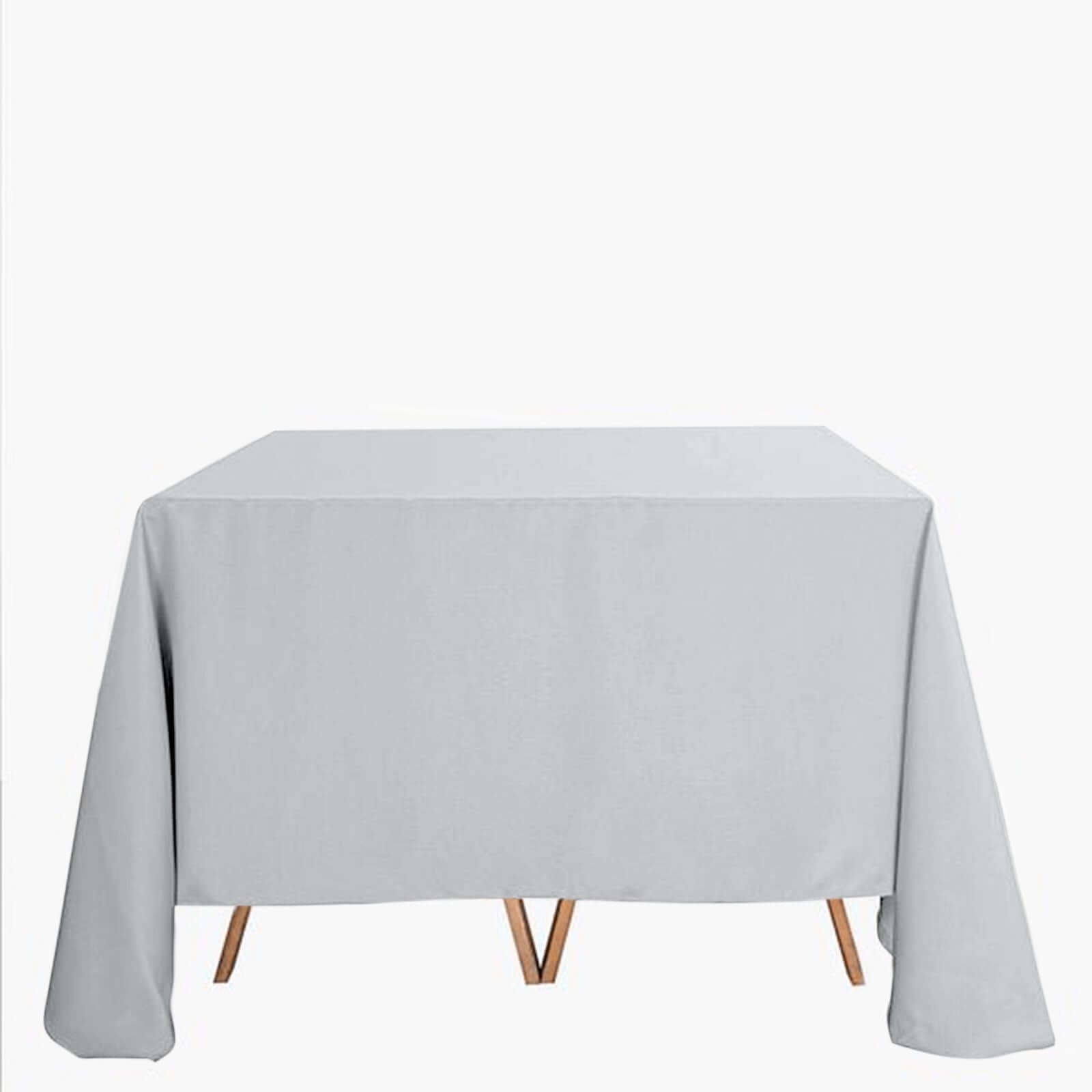 Polyester Square 90"x90" Tablecloth Silver - Wrinkle-Resistant & Durable Table Cover