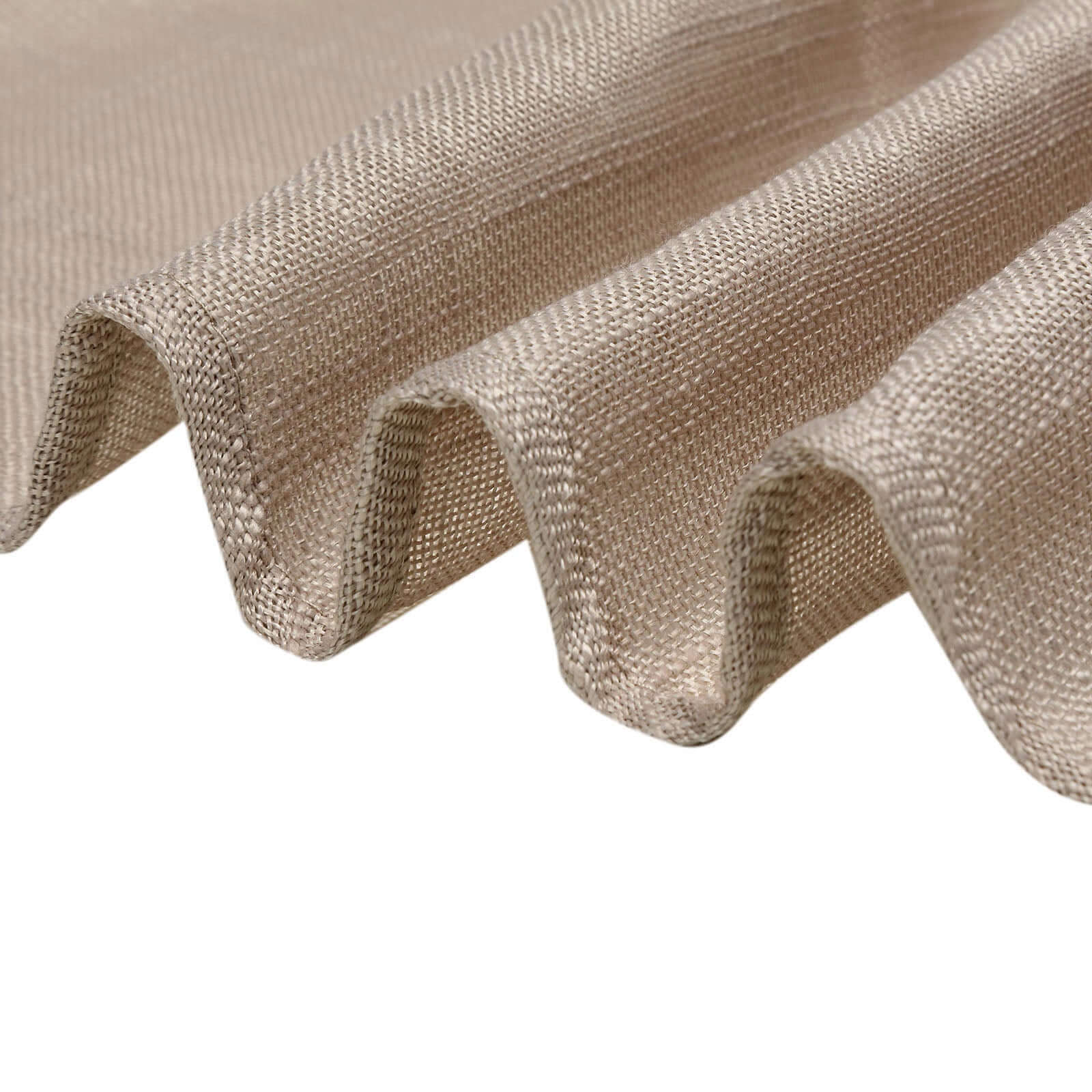 Faux Linen 12"x108" Table Runner Taupe - Slubby Textured & Wrinkle Resistant Table Decor