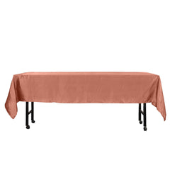 Satin Rectangular 60"x102" Tablecloth Terracotta (Rust) - Smooth and Lustrous Table Cover