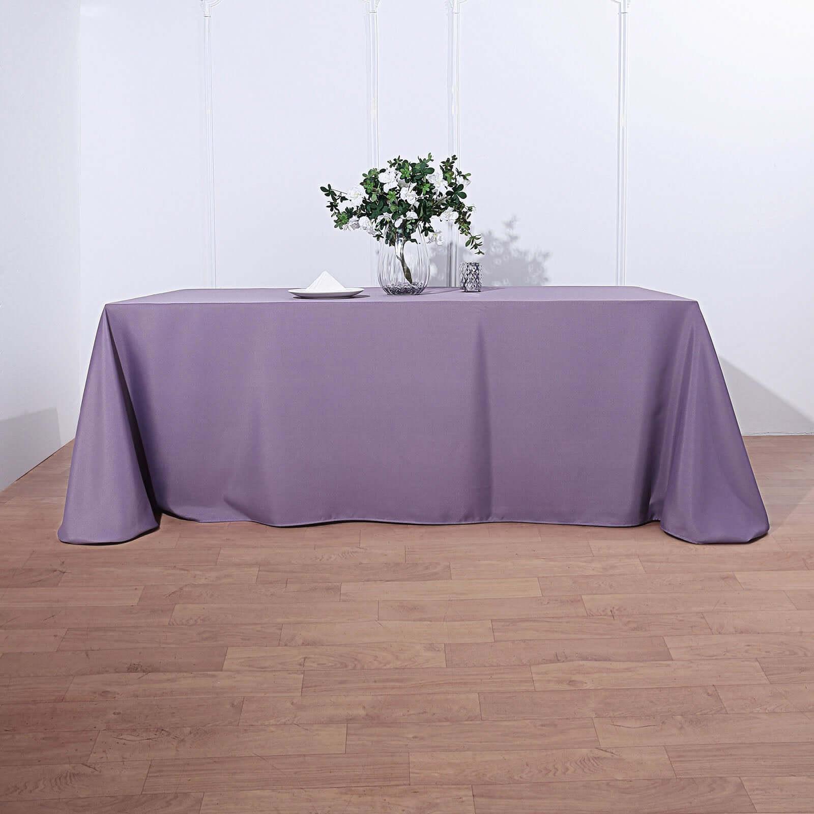 Polyester 90"x132" Rectangle Tablecloth Violet Amethyst - Seamless Wrinkle-Resistant Table Cover