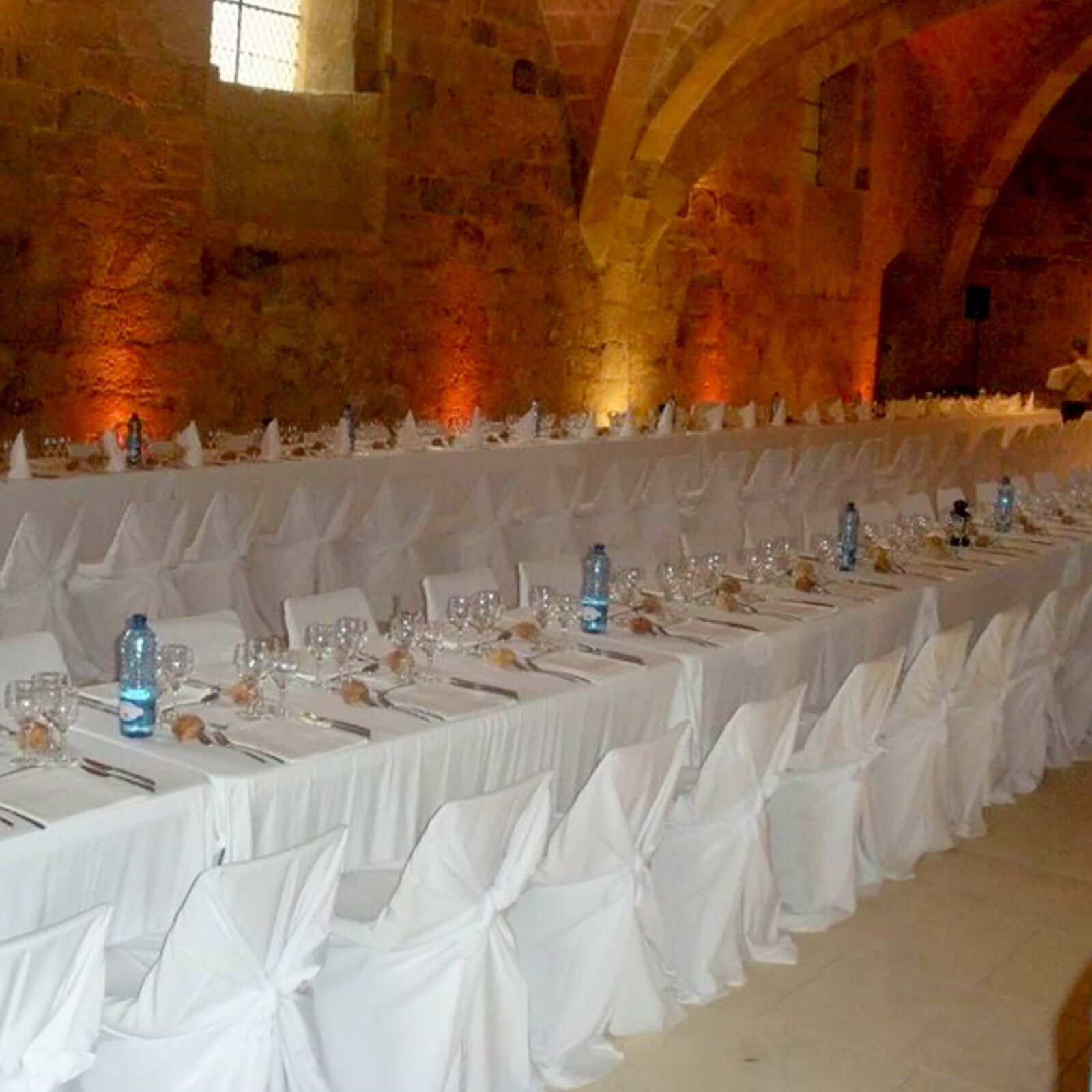 Polyester Chair Cover Self-Tie Universal Design White - Durable Slip-On Cover for Folding, Dining, Banquet & Standard Chairs