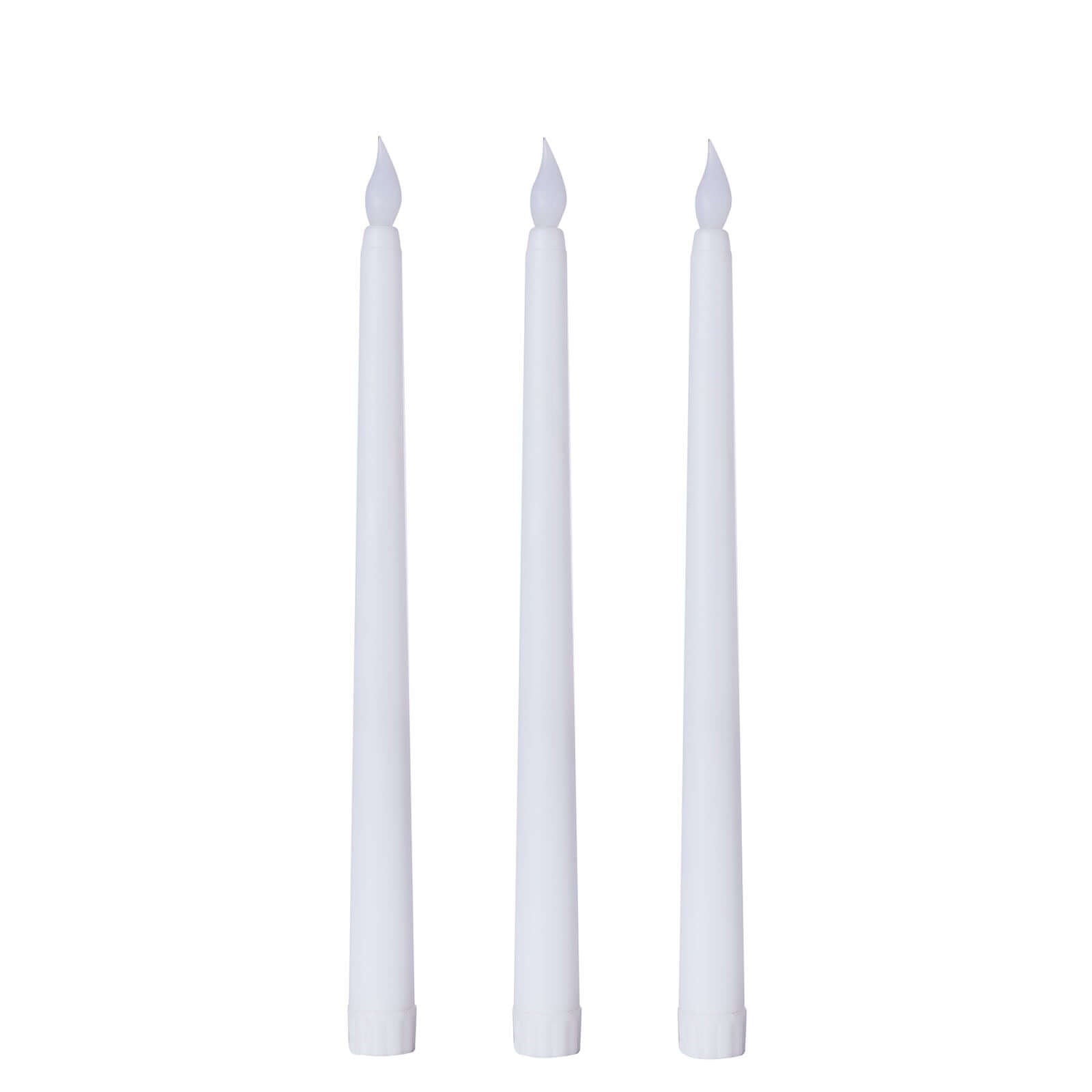 3-Pack LED Decorative Lighting Warm Flickering White - Flameless Taper Candles 11"
