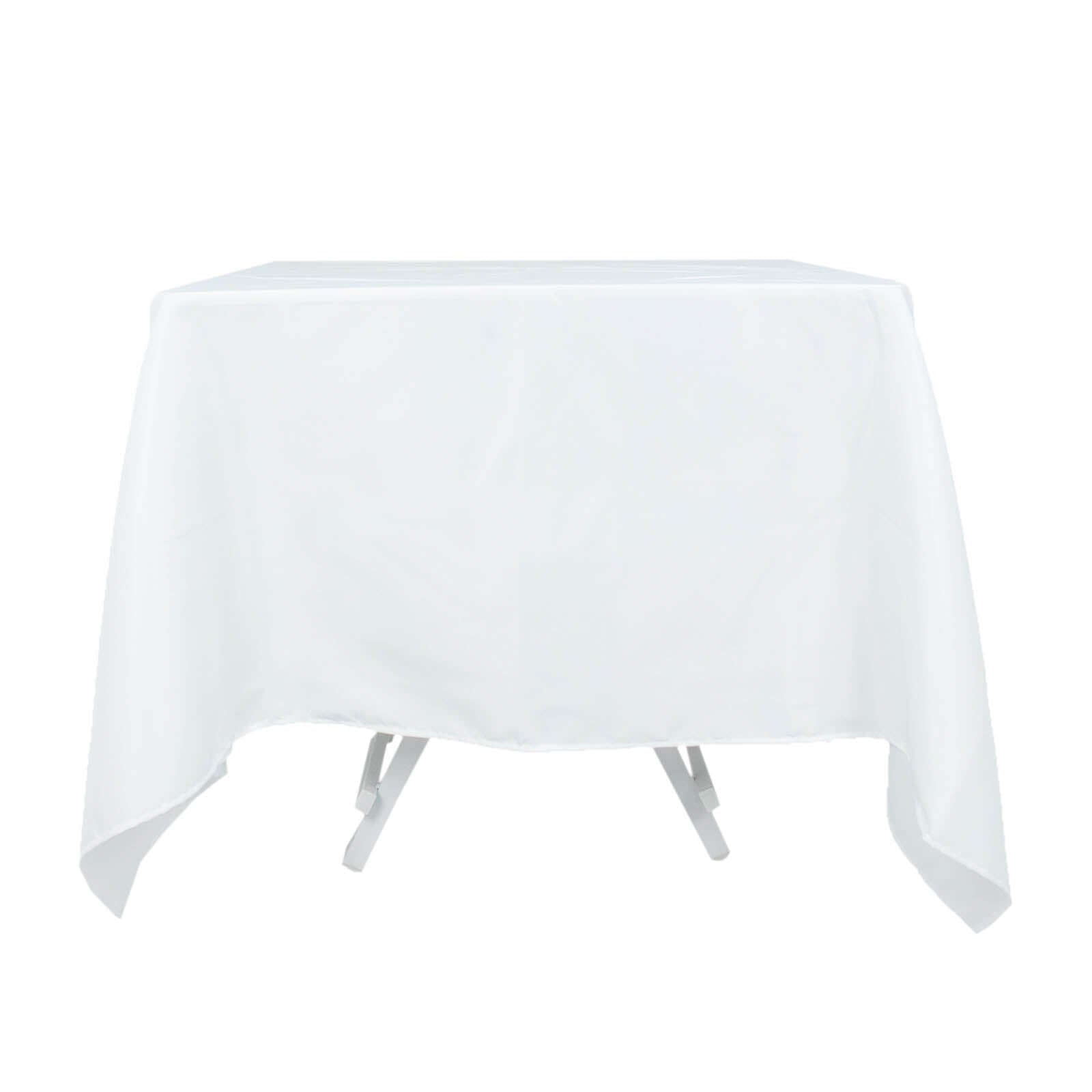 Premium Polyester Square Tablecloth 70"x70" White 220GSM Wrinkle-Resistant Table Cover for Stylish Gatherings