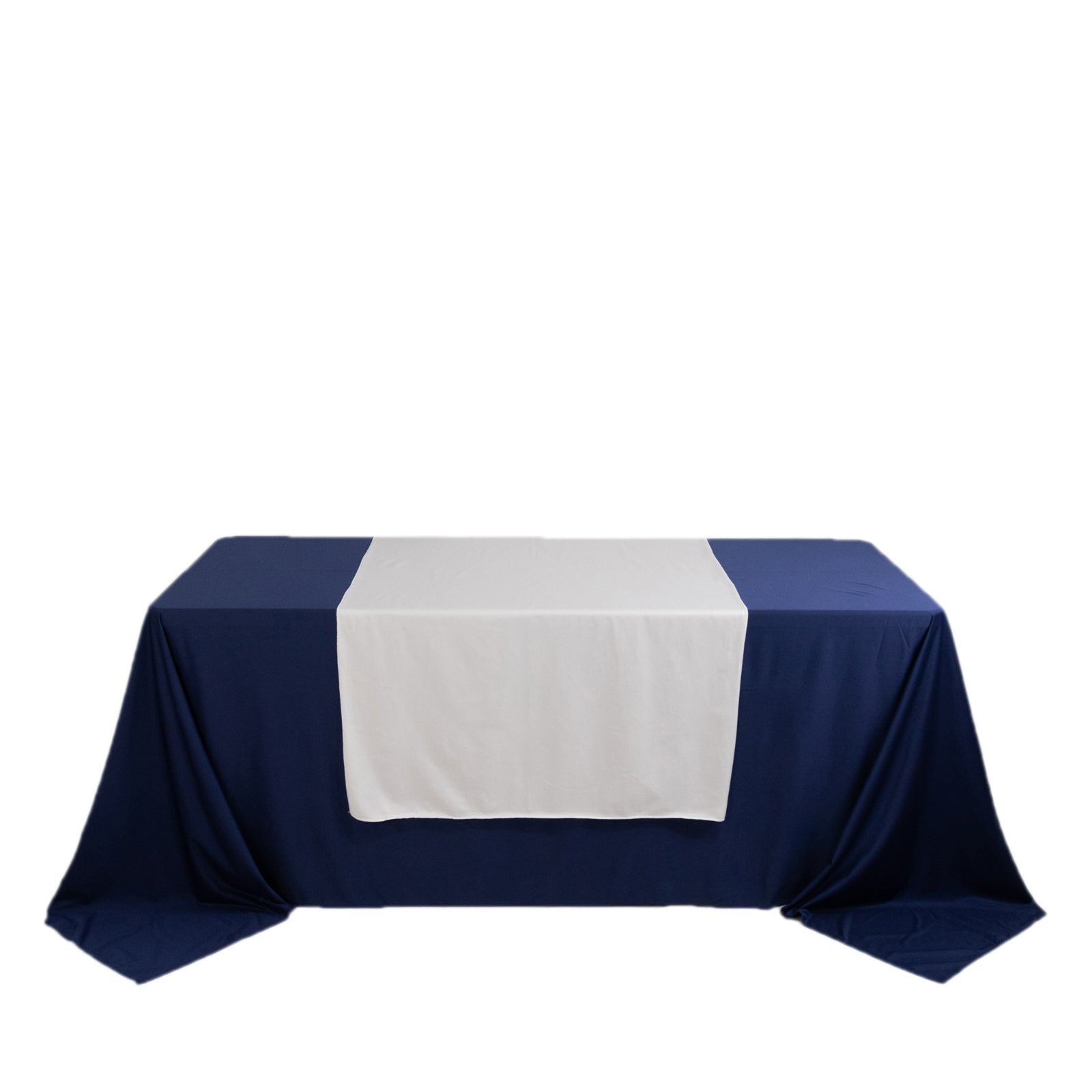 Scuba Polyester 36"x72" Wide Table Runner White - Wrinkle-Free Trade Show Table Linen for Events & Exhibits