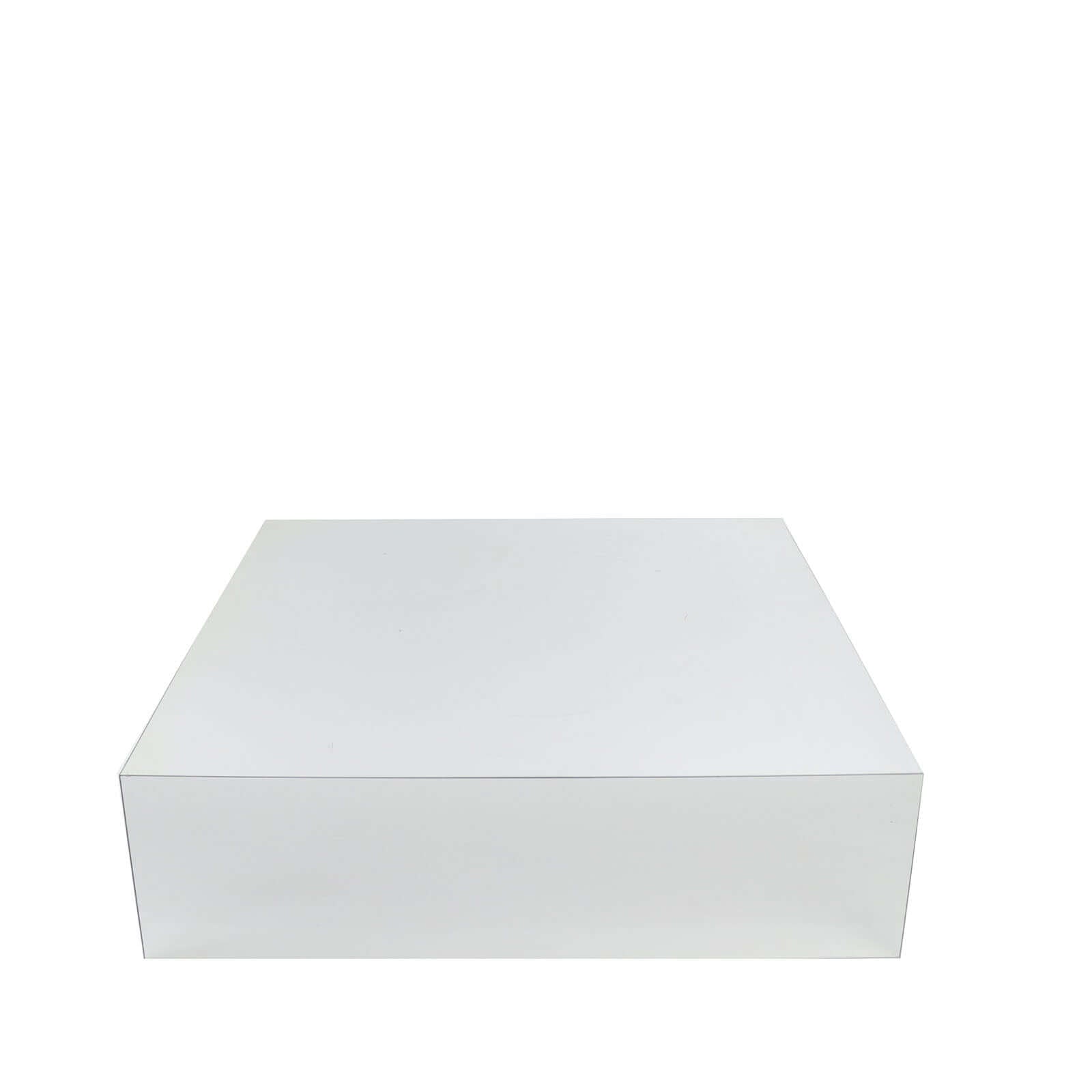 Acrylic Cake Box Stand Pedestal Riser Mirror Finish Silver - Decorative Display for Weddings 18"x18"