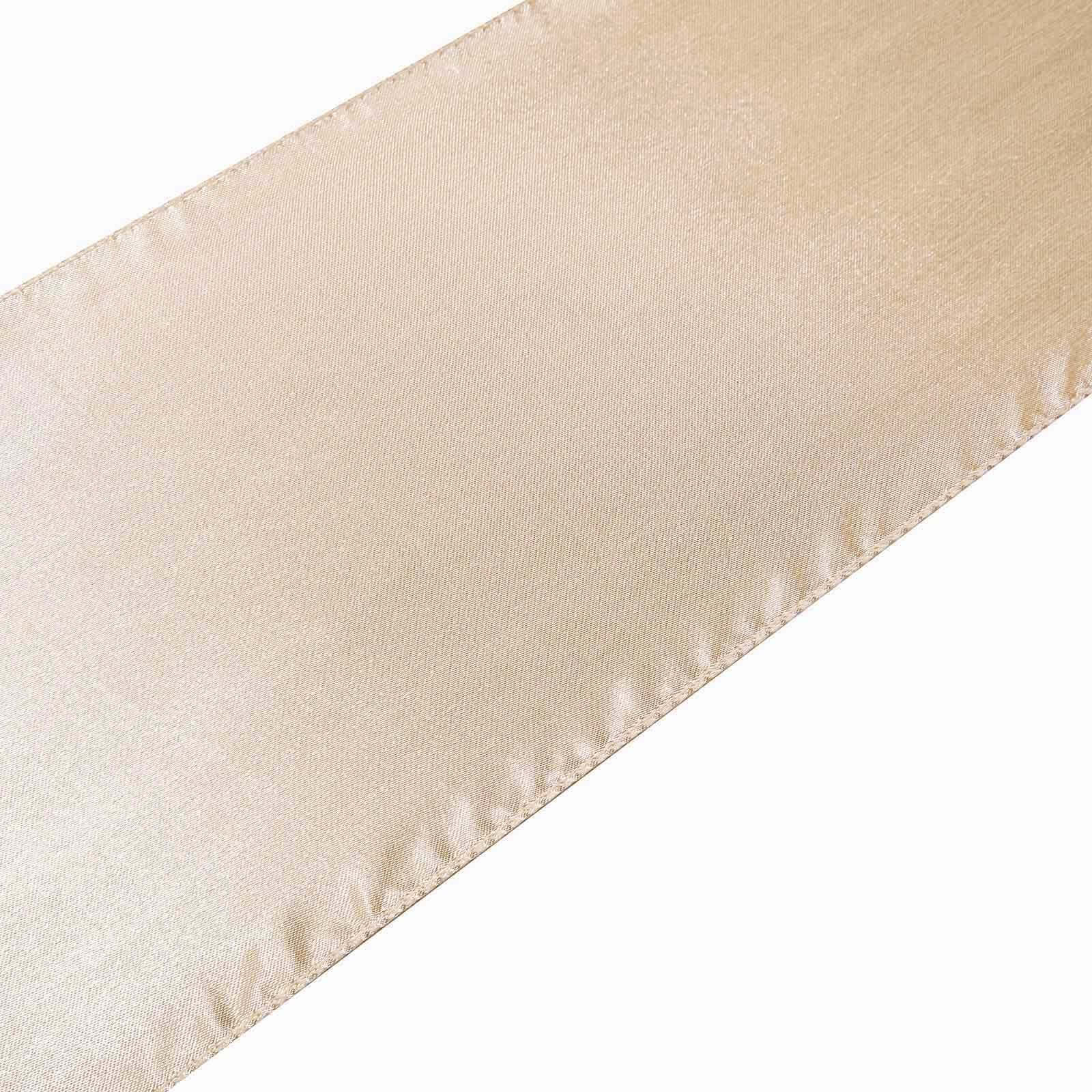 5 Pack Satin Chair Sashes Beige - Durable Chair Bows with Shiny Finish 6"x106"