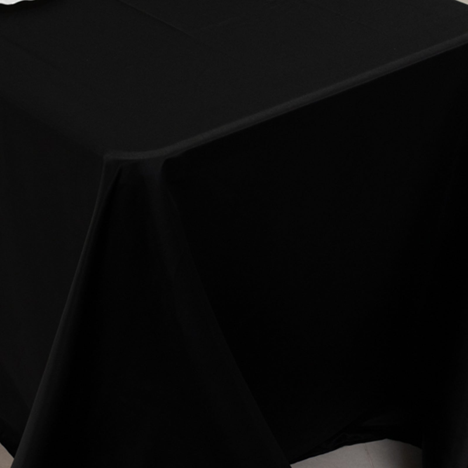 Lamour Satin 90"x156" Rectangle Tablecloth Black - Luxurious, Soft Seamless Table Cover for Stylish Settings