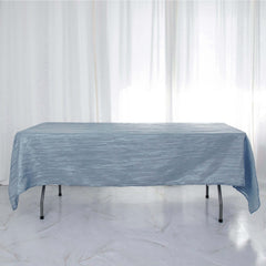 Taffeta 60"x102" Rectangle Tablecloth Dusty Blue - Accordion Crinkle Table Cover