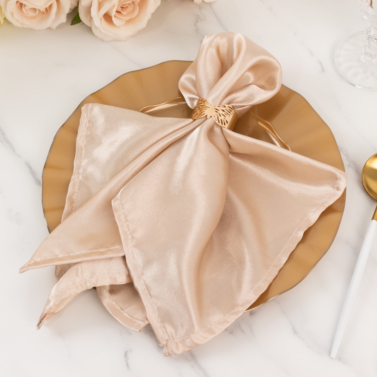 10-Pack Plastic 11" Round Dinner Plates in Gold with Ruffled Rim - Sturdy Disposable Dinnerware for Classy Events & Banquets