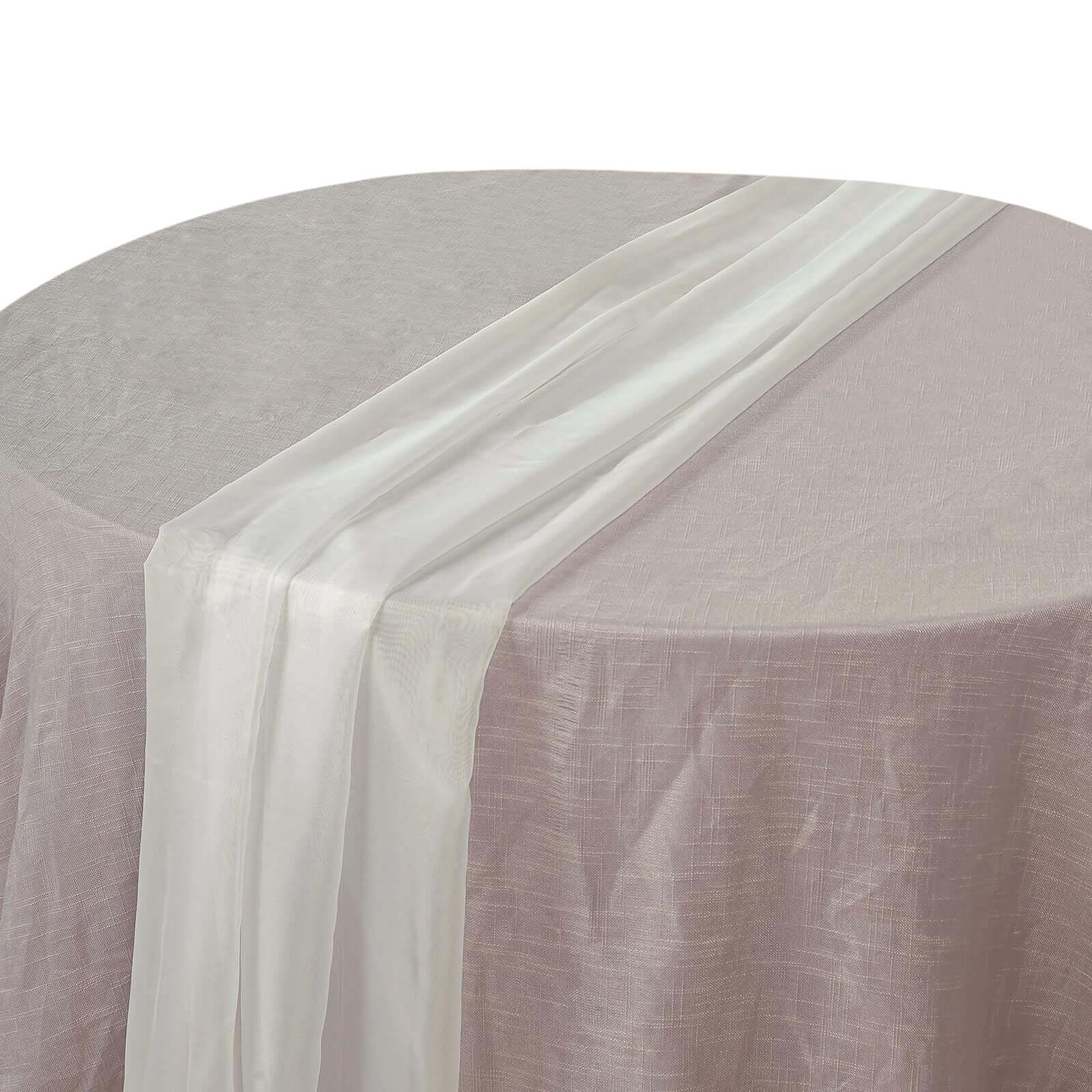 Chiffon 6ft Table Runner Ivory - Flowy & Lightweight Table Decor