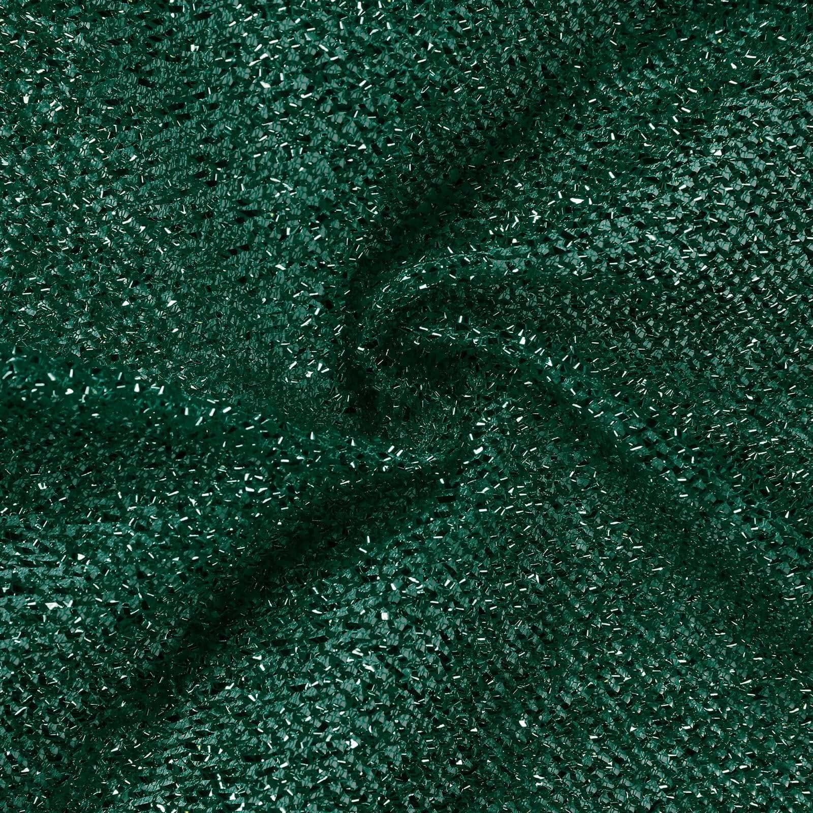 5 Pack Metallic Shimmer Tinsel Spandex Chair Sashes Hunter Emerald Green - Durable and Reusable Stretch Chair Bands