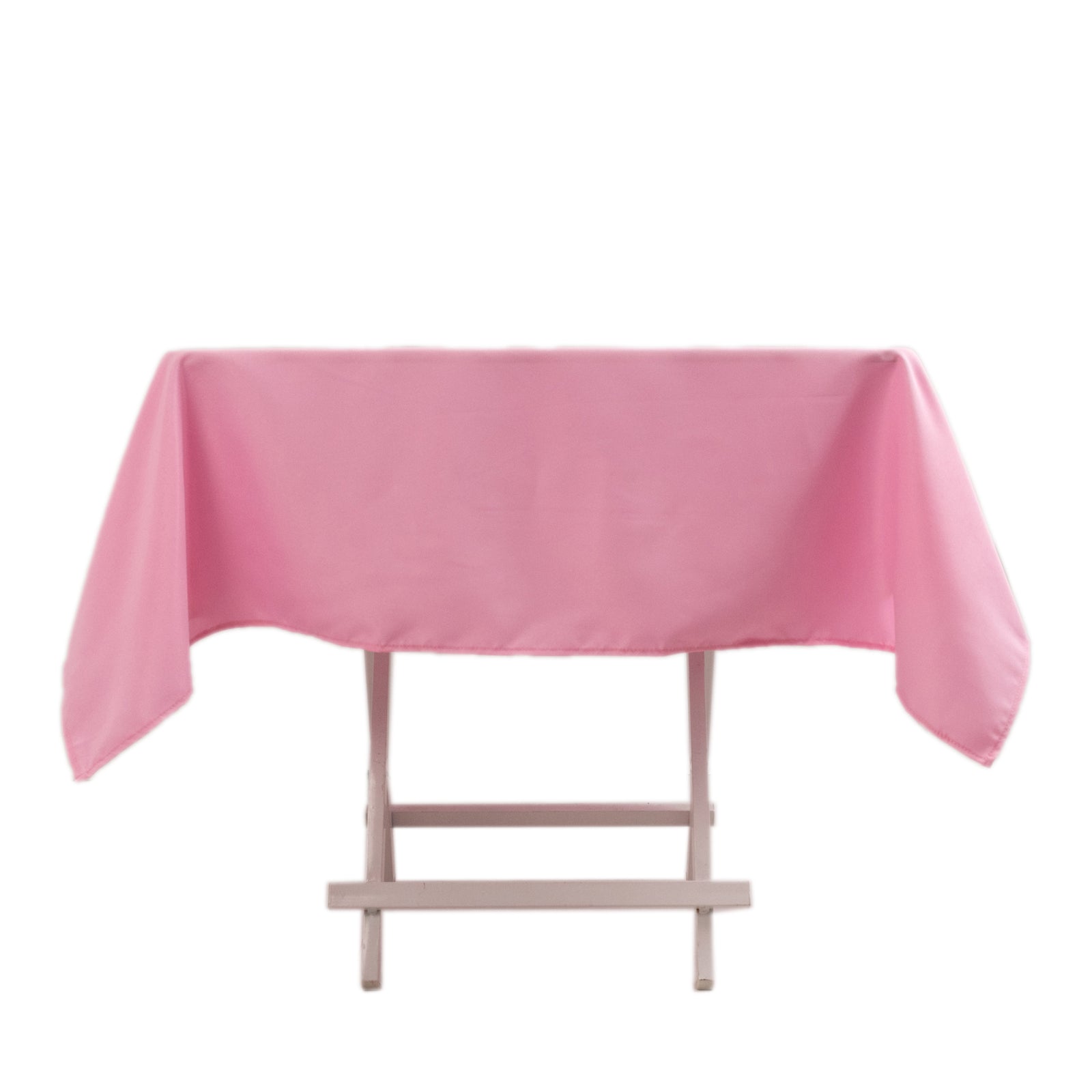 Premium Polyester 54"x54" Square Tablecloth Pink - Stain and Wrinkle-Resistant 220GSM Table Cover