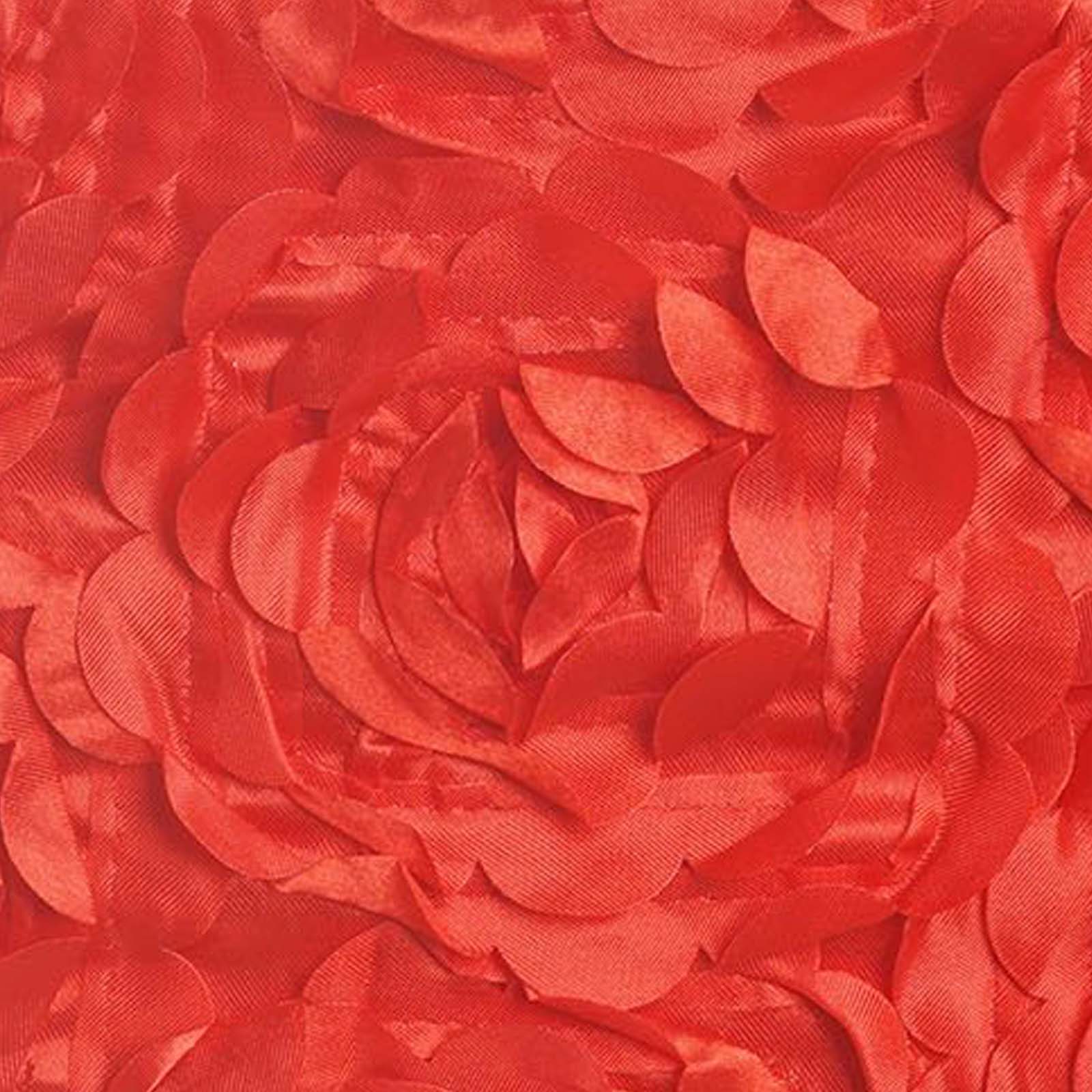 5 Pack Satin Spandex Chair Sashes Red - Rosette Design Stretch Chair Bands 6"x14"