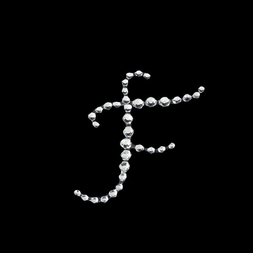 12 Pack 1.5" Clear Rhinestone Monogram Letter Jewel Sticker Self Adhesive DIY Diamond Decor - F