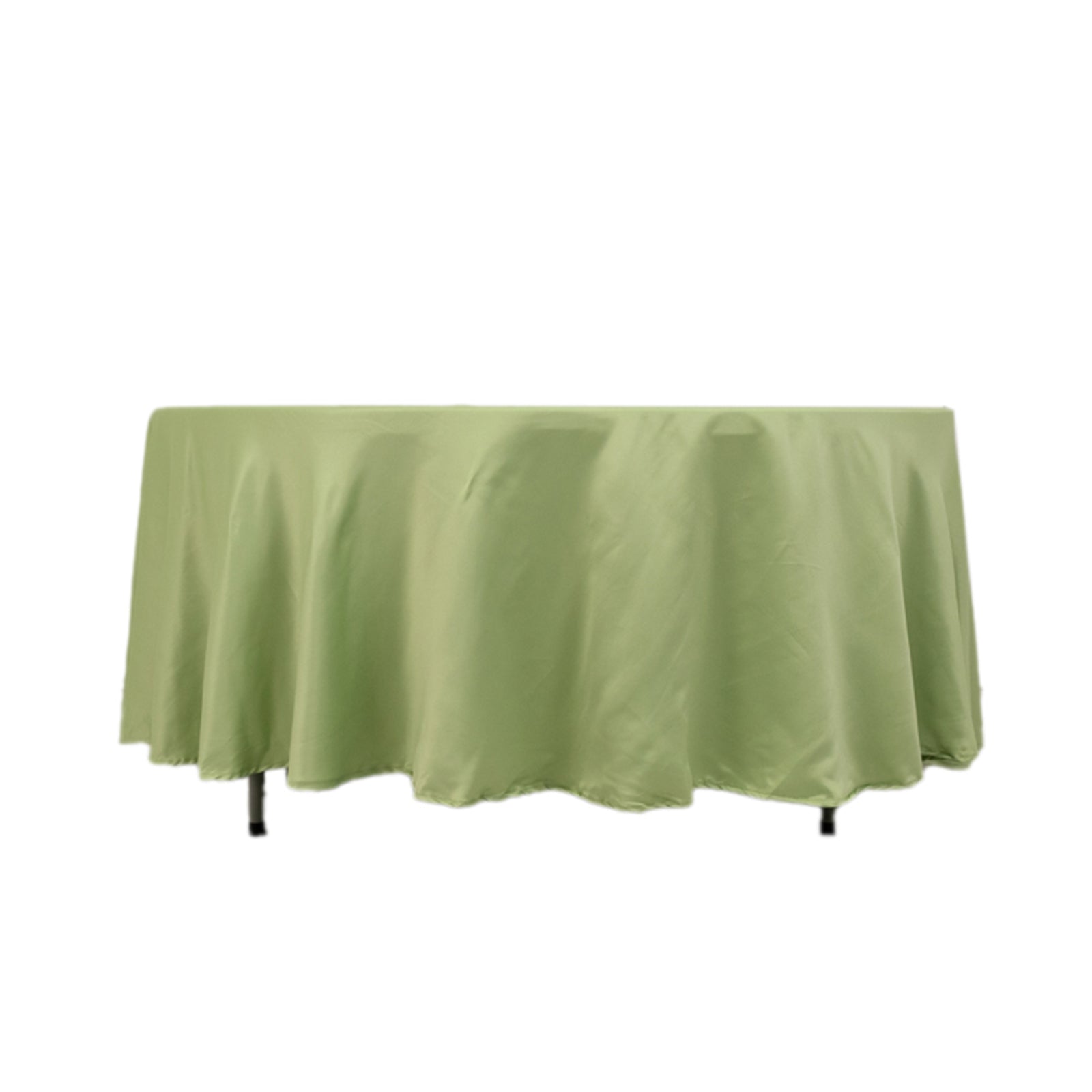 Lamour Satin 108" Round Tablecloth Sage Green - Durable & Silk-Like Table Cover