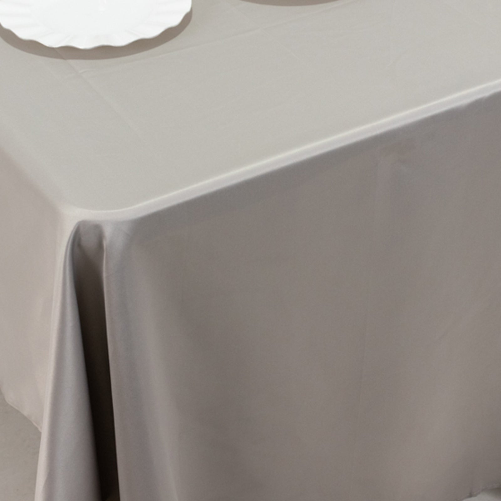 Lamour Satin 60"x126" Rectangle Tablecloth Silver - Soft & Silk-Like Table Cover