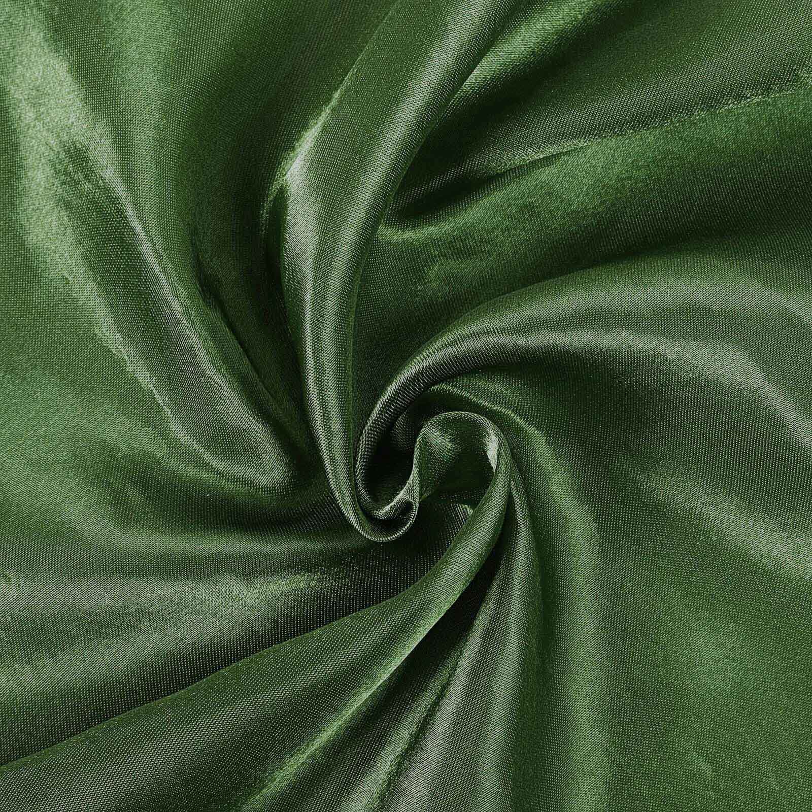 Satin 108" Round Tablecloth Olive Green - Smooth and Lustrous Table Cover