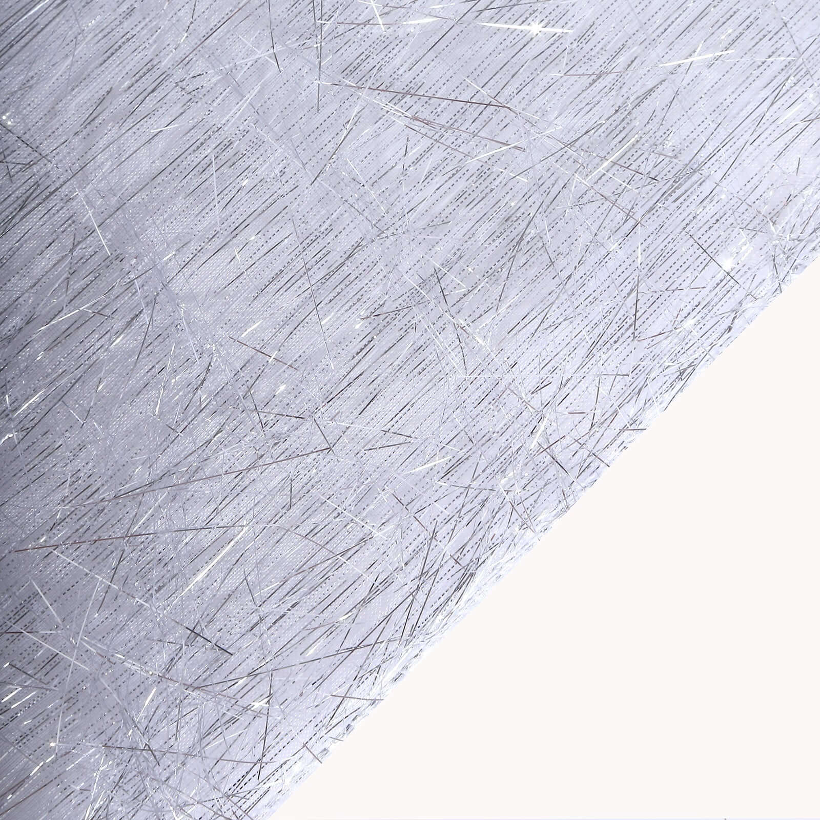 5 Pack Polyester Chair Sashes Silver Metallic Tinsel Fringe - Easy to Use Chair Bows 6"x108"
