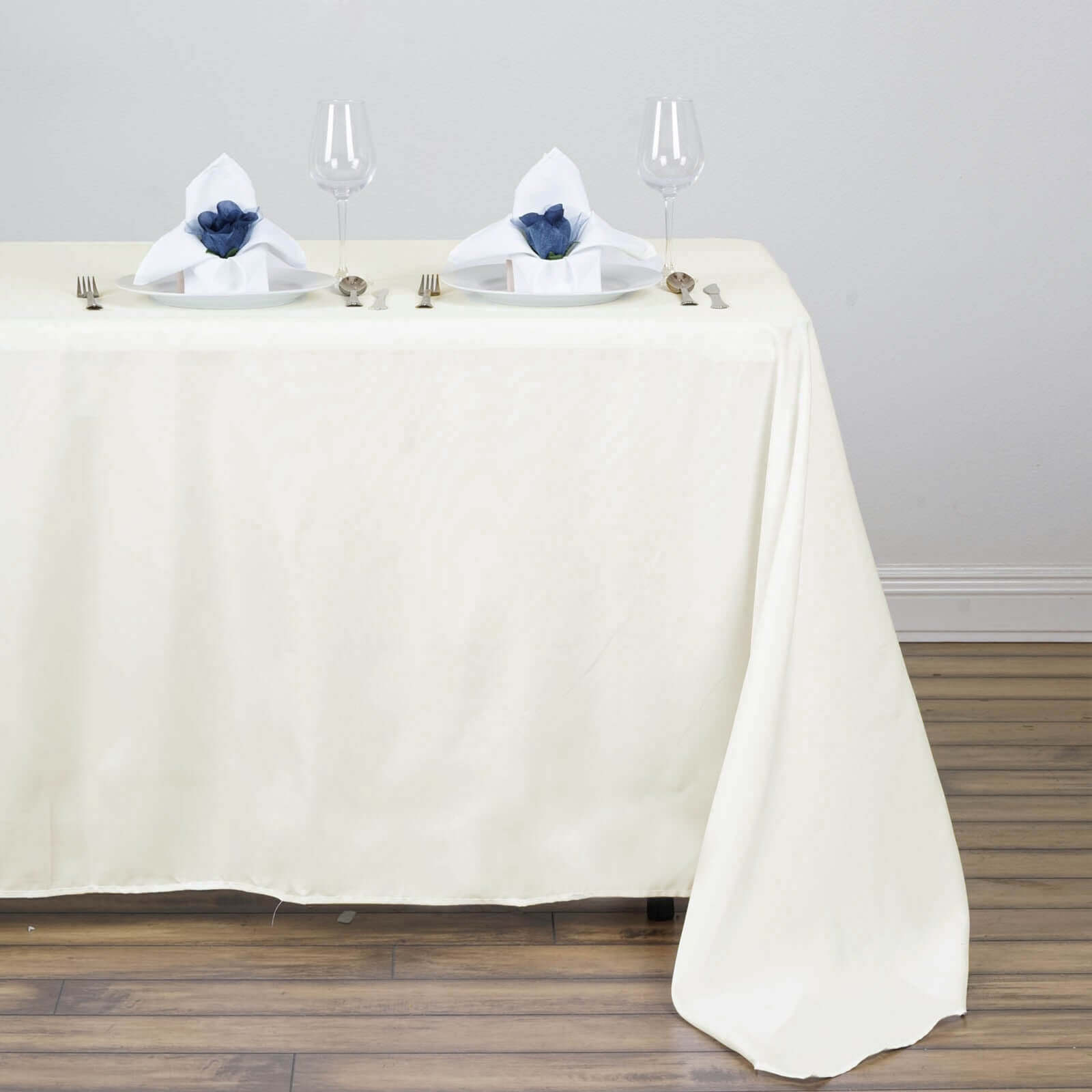 Polyester 50"x120" Rectangle Tablecloth Ivory - Wrinkle-Resistant Table Cover