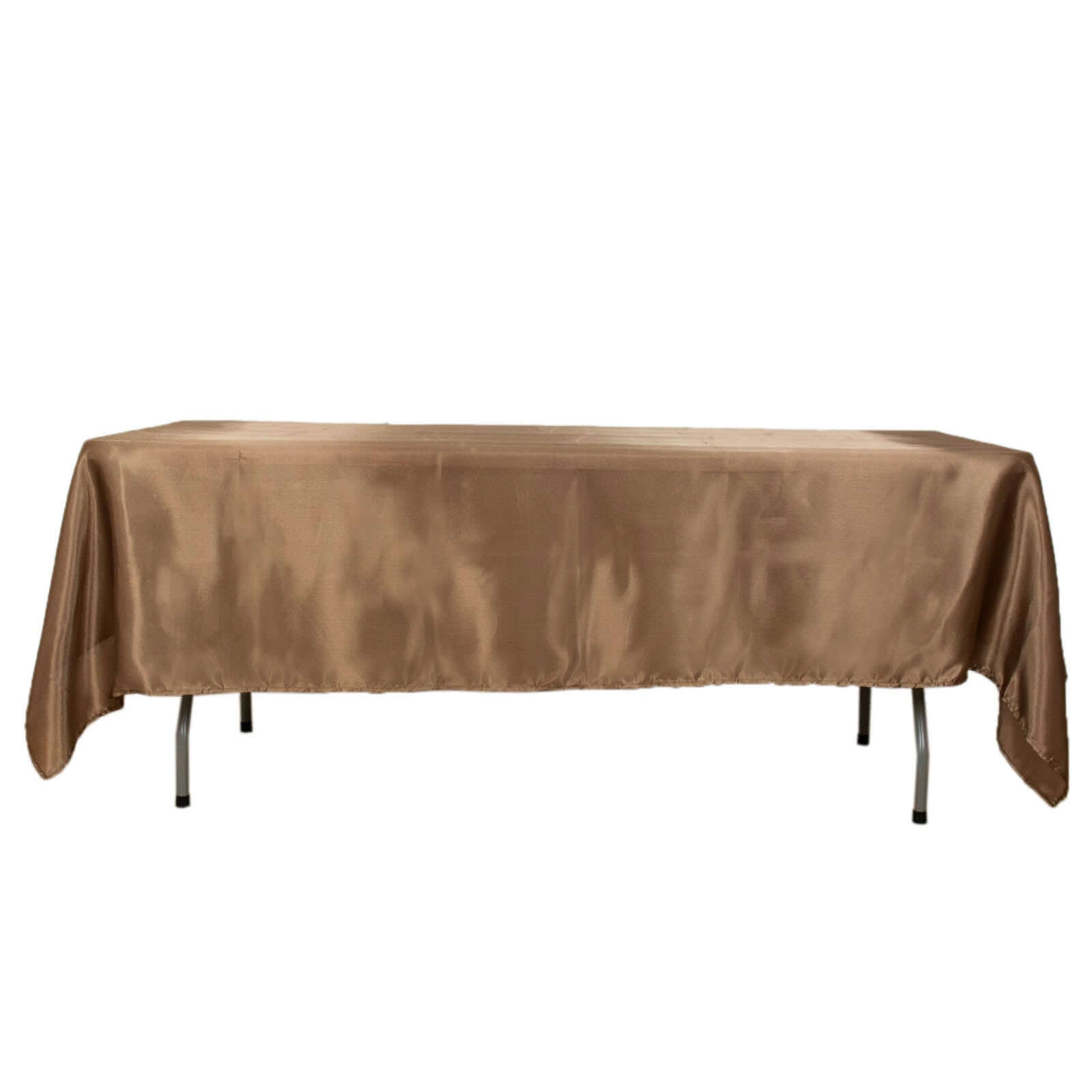 Satin Rectangular 60"x102" Tablecloth Taupe - Smooth and Lustrous Table Cover