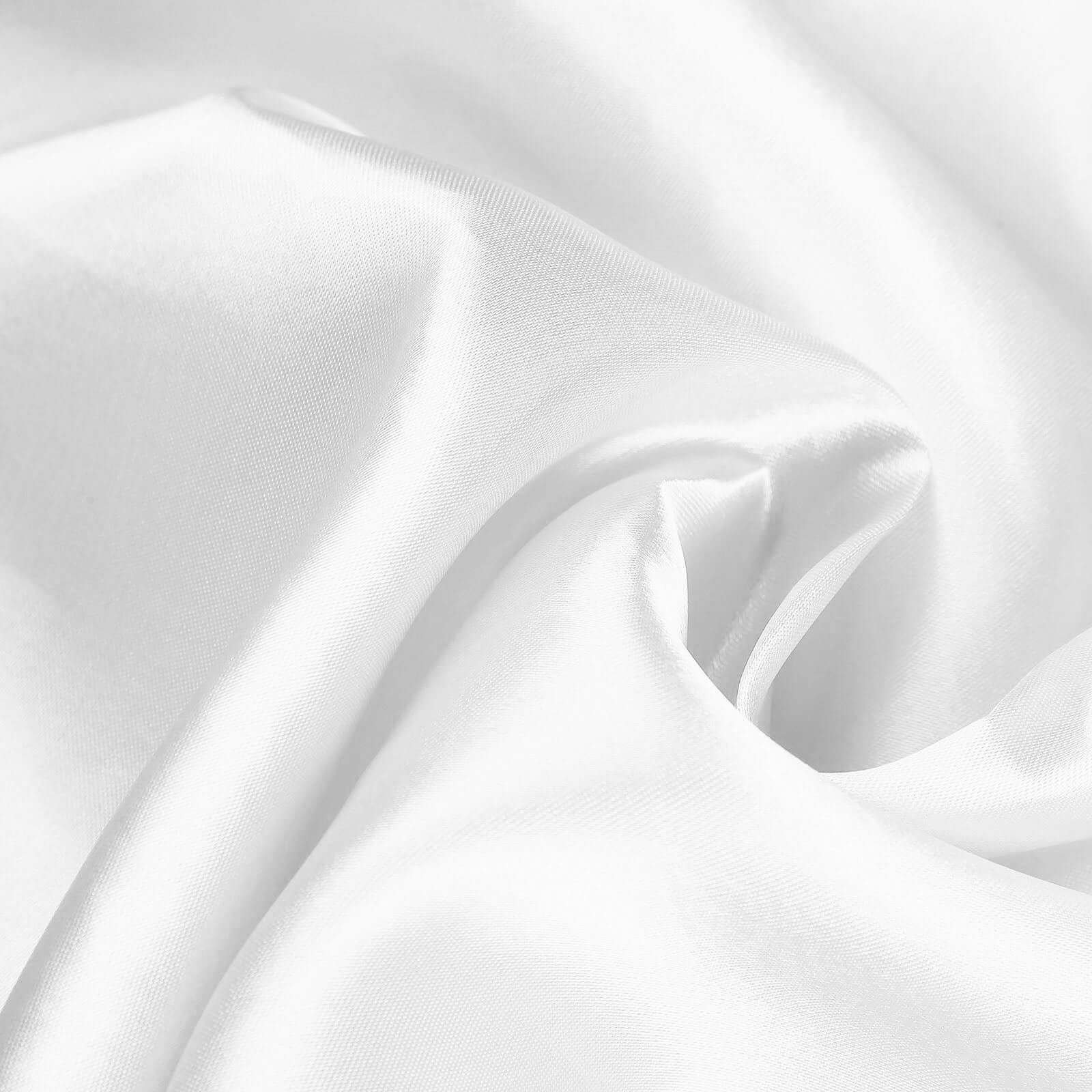 Satin Rectangular 72"x120" Tablecloth White - Smooth & Easy to Maintain Table Cover For Classy Weddings & Events