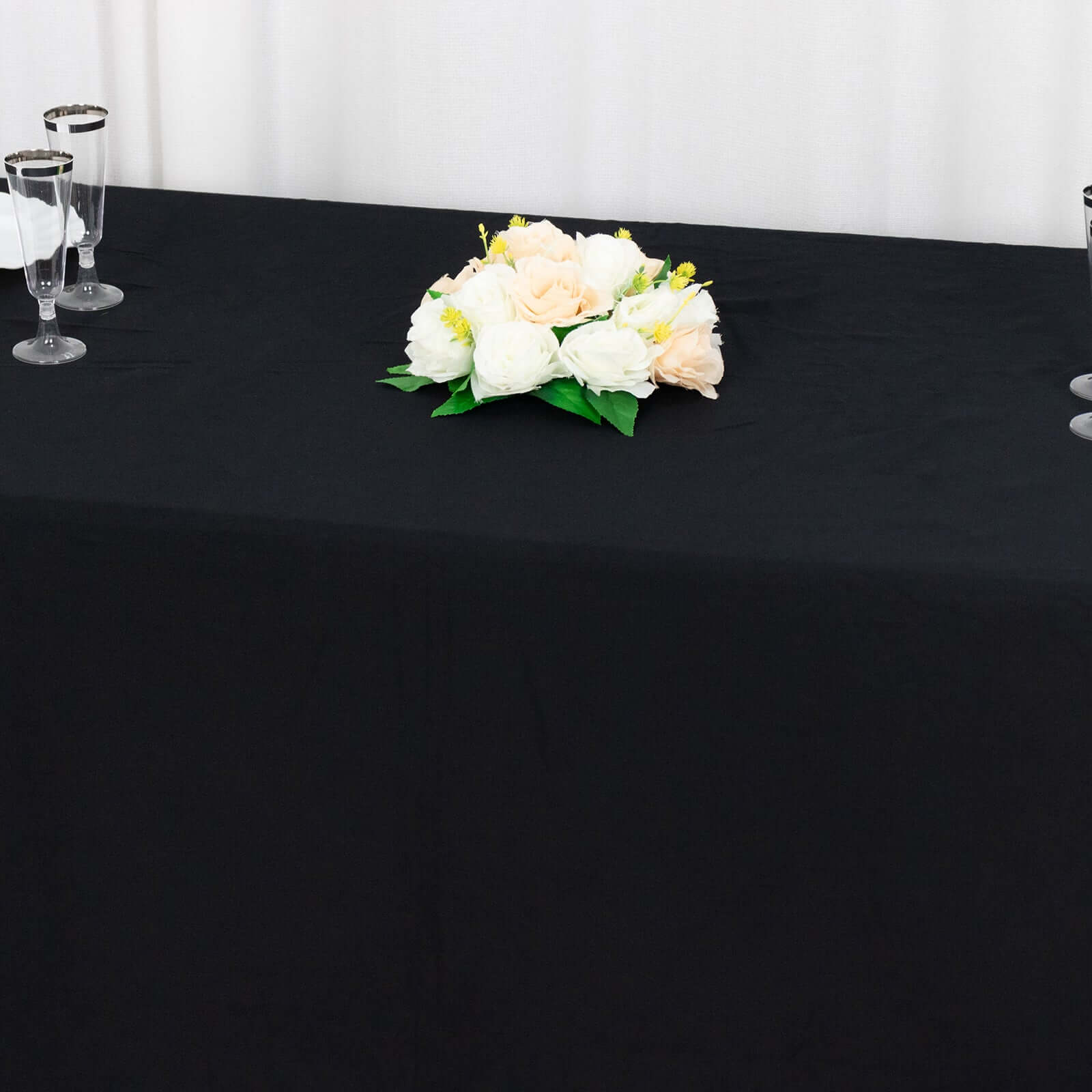 100% Cotton 90"x132" Rectangle Tablecloth Black Linen - Seamless, Soft & Breathable Table Cover