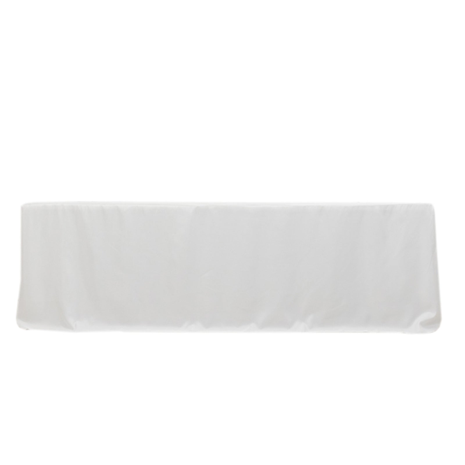 Fitted Polyester 96"x30" Rectangle Tablecloth White with Open Back Design - Easy to Maintain and Wrinkle-Resistant Table Cover for Trade Shows & Displays
