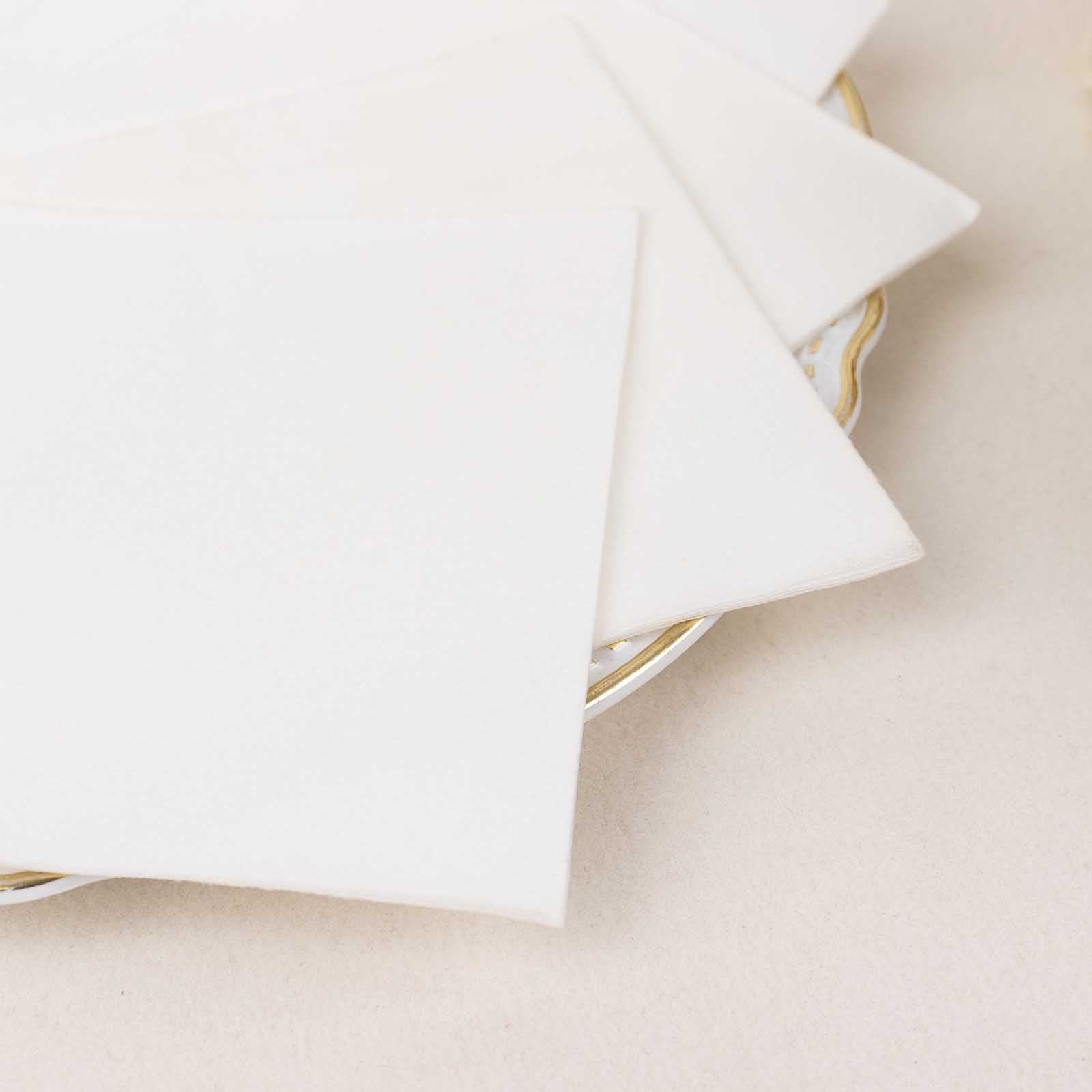 20 Pack Linen-Like Paper 5"x5" Napkins White - Highly Absorbent & Disposable Airlaid Beverage Napkins