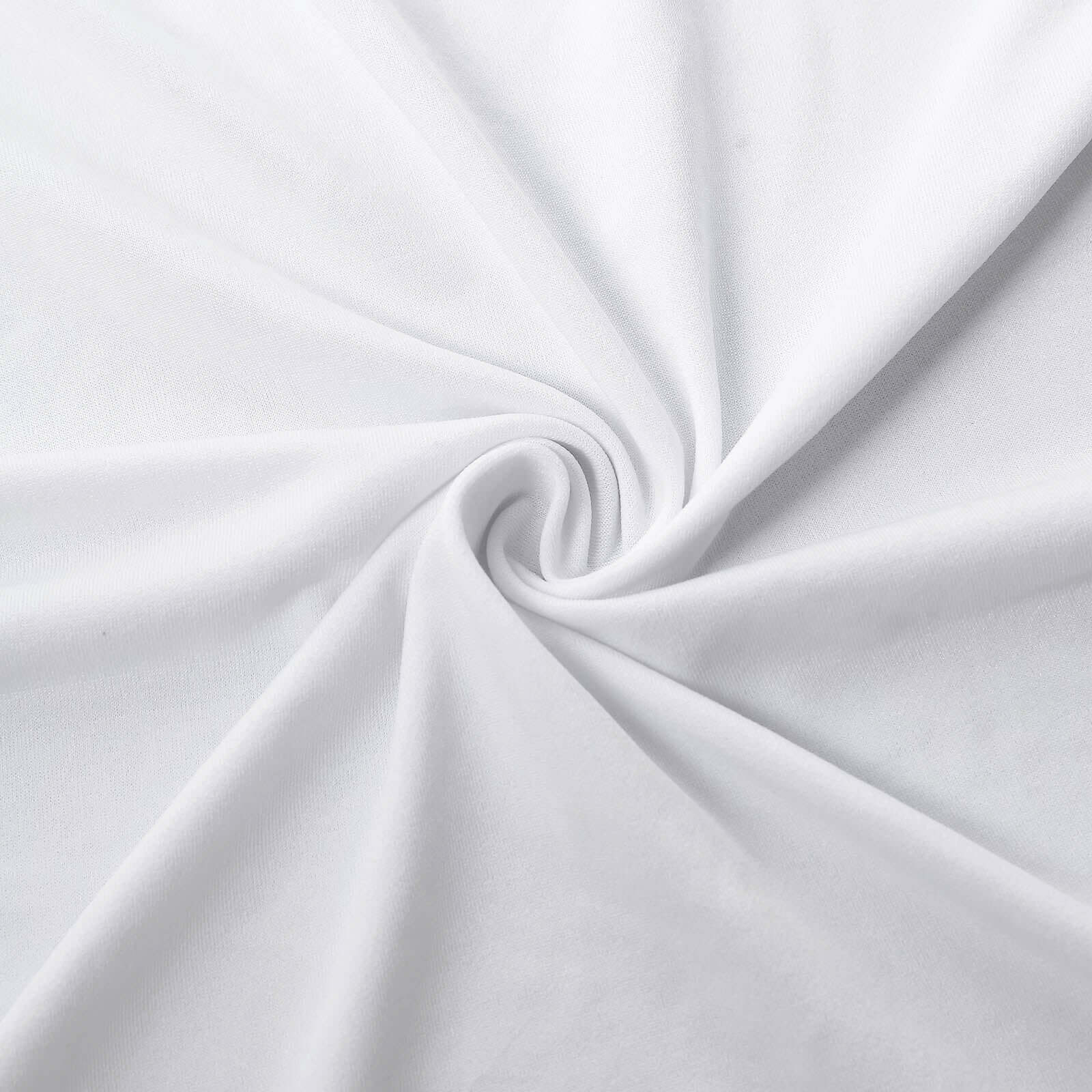 Stretch Spandex 72"x30" Rectangular Table Cover White with Curved Open Back Design Tailored Professional Look for Tradeshows, Events & Exhibitions