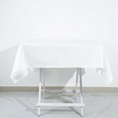 100% Cotton 54"x54" Square Tablecloth White Linen - Sophisticated, Soft & Breathable Fabric Table Cover