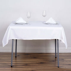 Polyester Square 54"x54" Tablecloth White - Wrinkle-Resistant & Durable Table Cover for Events